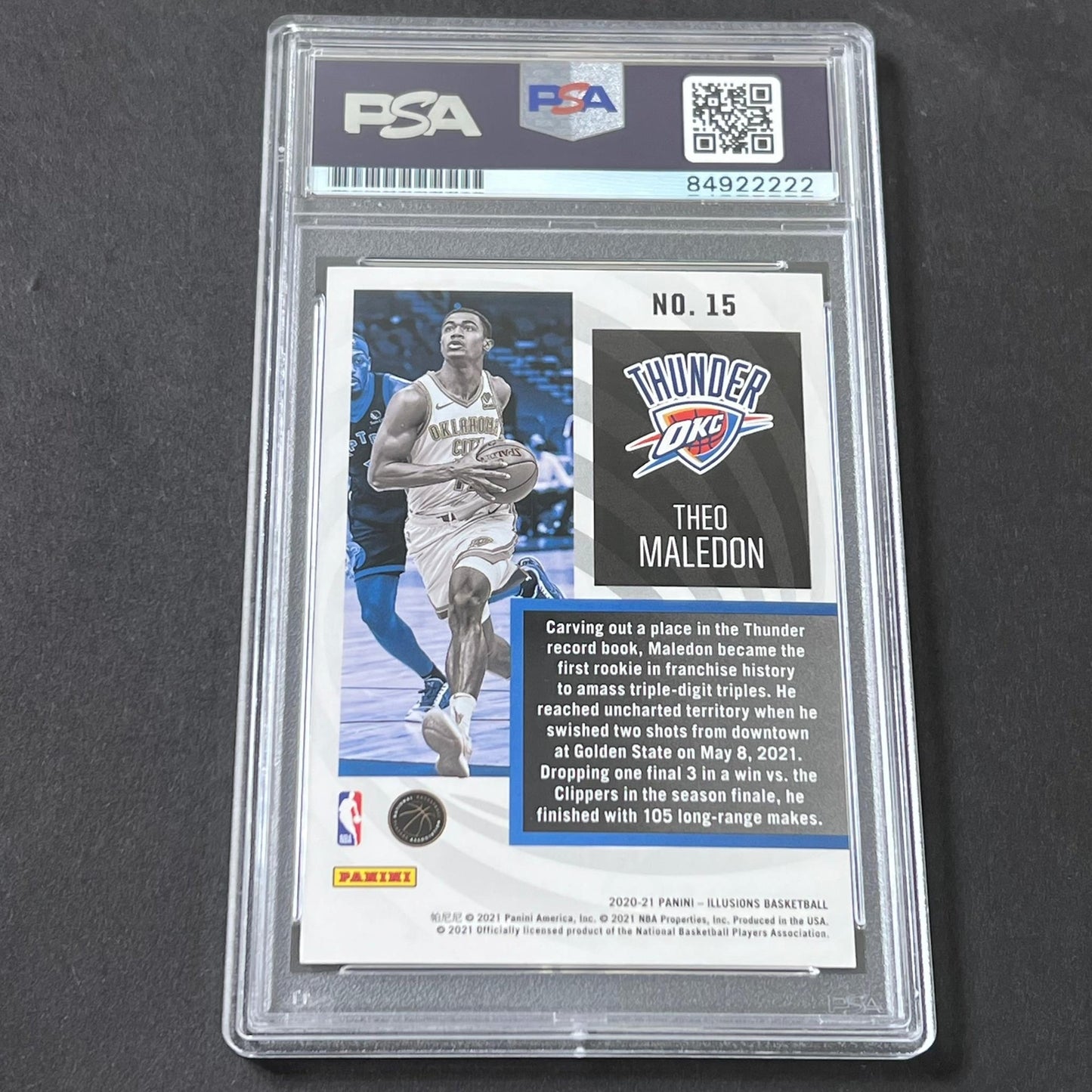 2020-21 Panini Illusions #15 Theo Maledon Signed Card AUTO PSA Slabbed Thunder