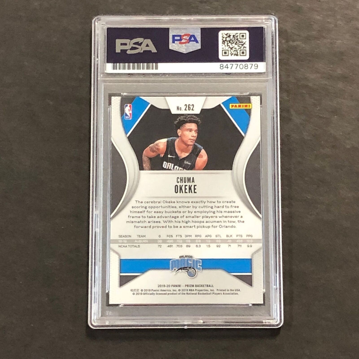 2019-20 Panini Prizm #262 Chuma Okeke Signed Card AUTO 10 PSA Slabbed Magic