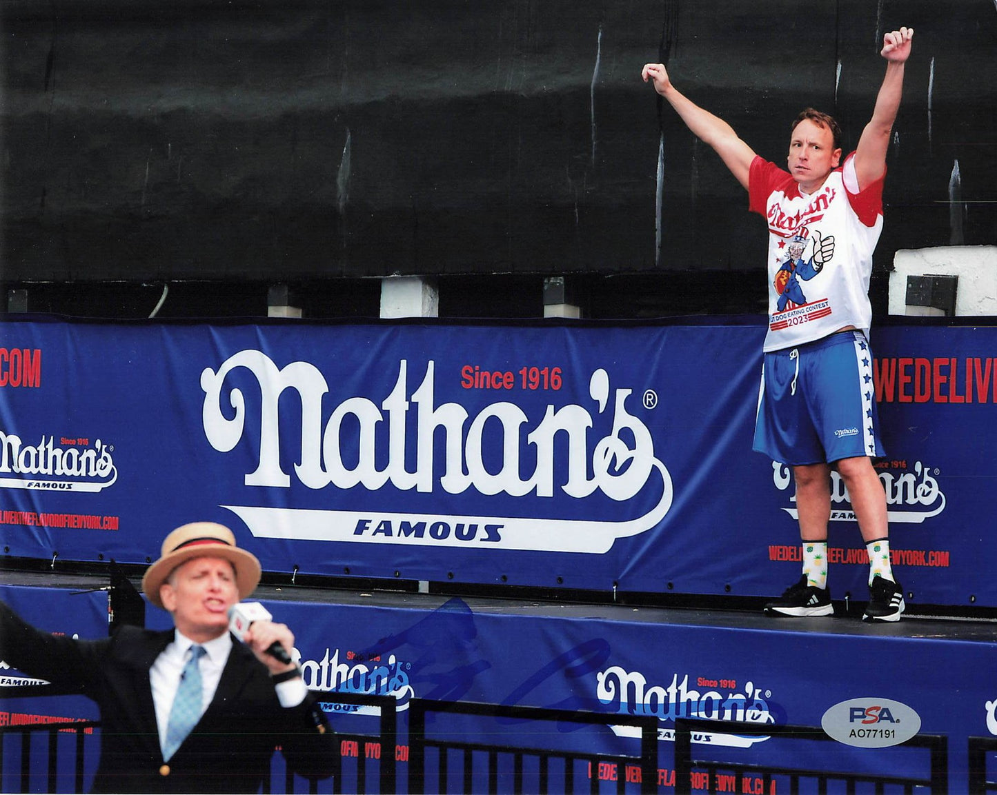 Joey "Jaws" Chestnut Signed 8x10 Photo PSA Hot Dog Champion