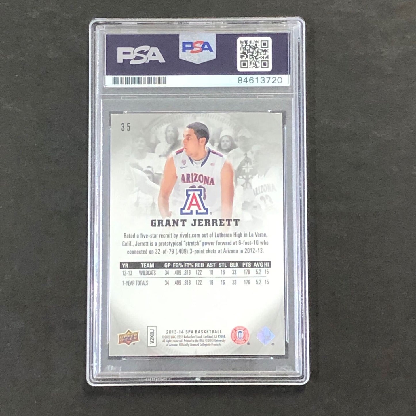 2013-14 SP Authentic #35 Grant Jerrett Signed Card AUTO PSA Slabbed Arizona