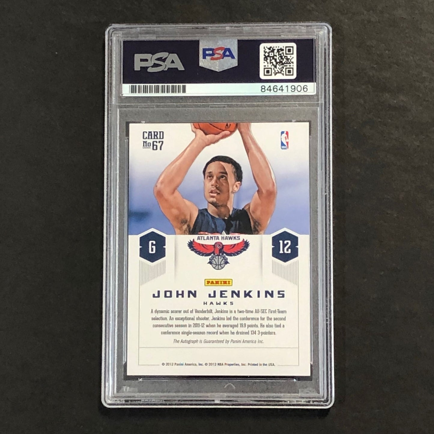 2012-13 PANINI Prestigious Picks #67 John Jenkins Signed Card AUTO PSA Slabbed H