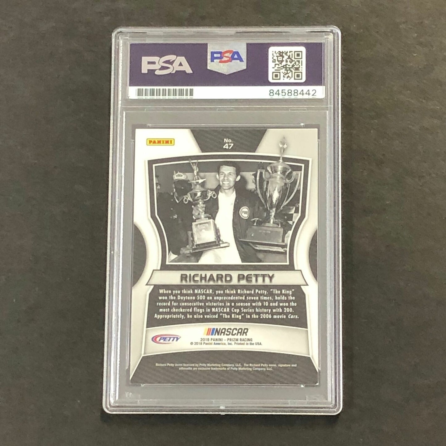 2017 Panini Prizm The King #47 Richard Petty Signed Card AUTO PSA Slabbed Nascar