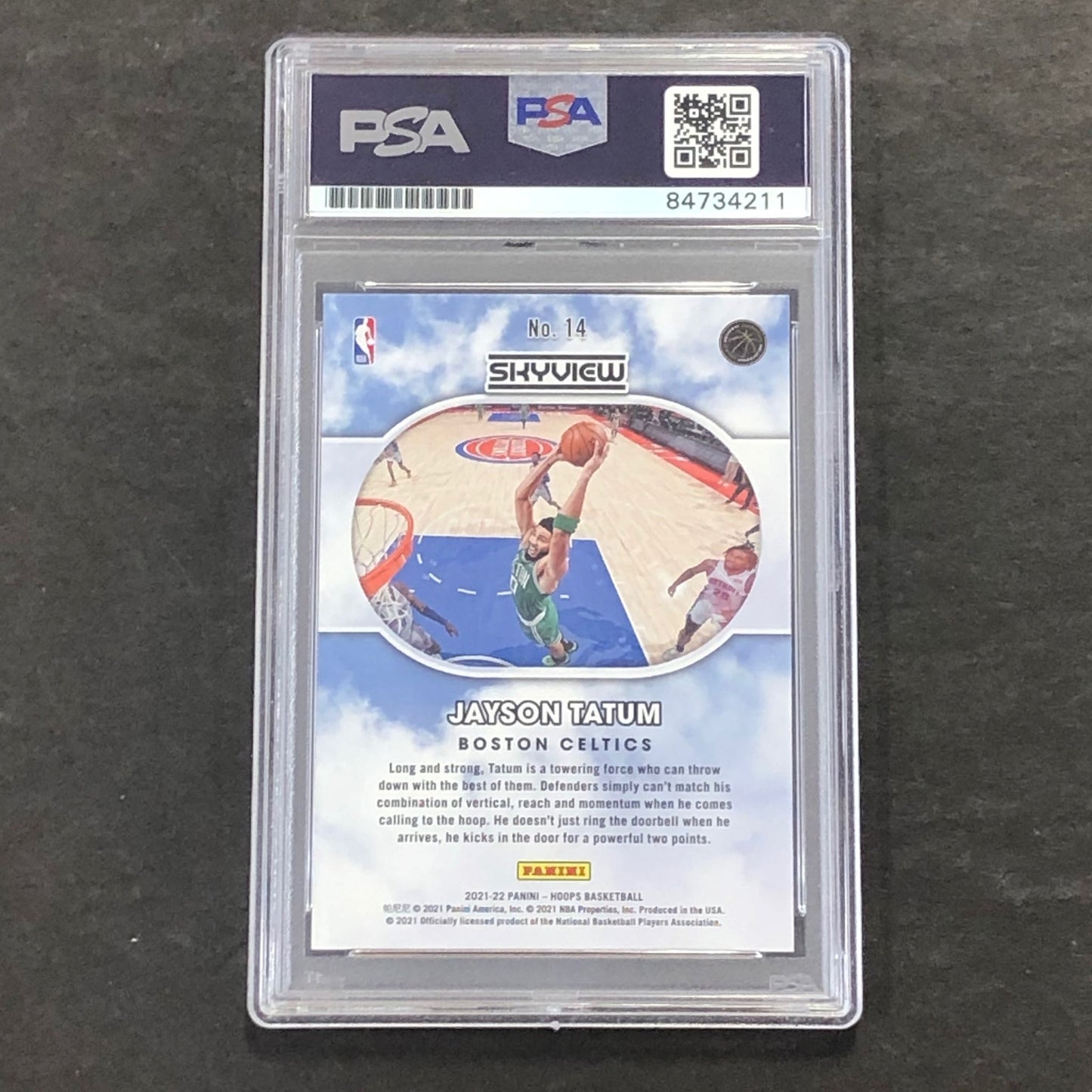 2021-22 NBA Hoops Skyview #14 Jayson Tatum Signed Card AUTO 10 PSA/DNA Slabbed