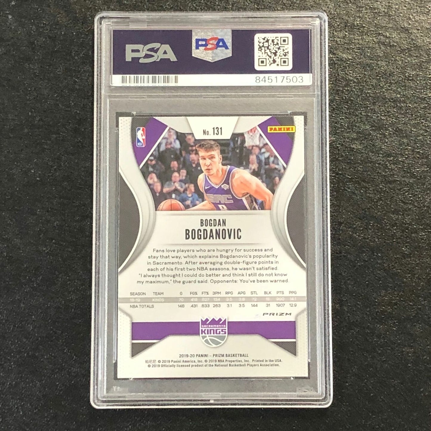 2019-20 Panini Prizm Orange Cracked Ice #131 Bogdan Bogdanovic signed Auto Card