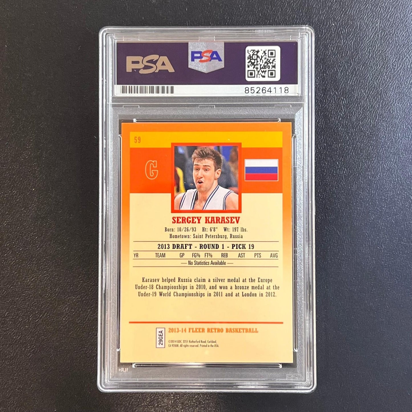 2013-14 Fleer Retro #59 Sergey Karasev Signed RC Rookie Card AUTO PSA Slabbed Ru