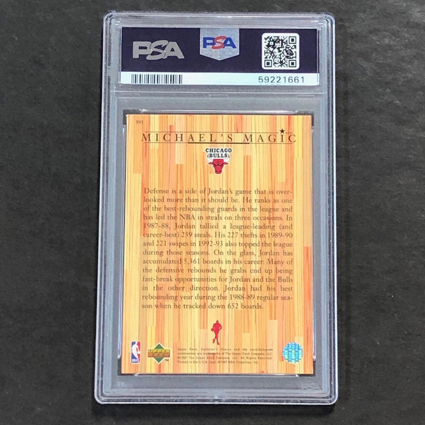 1997 Collectors Choice #395 Michael Jordan PSA NM-MT 7 Bulls