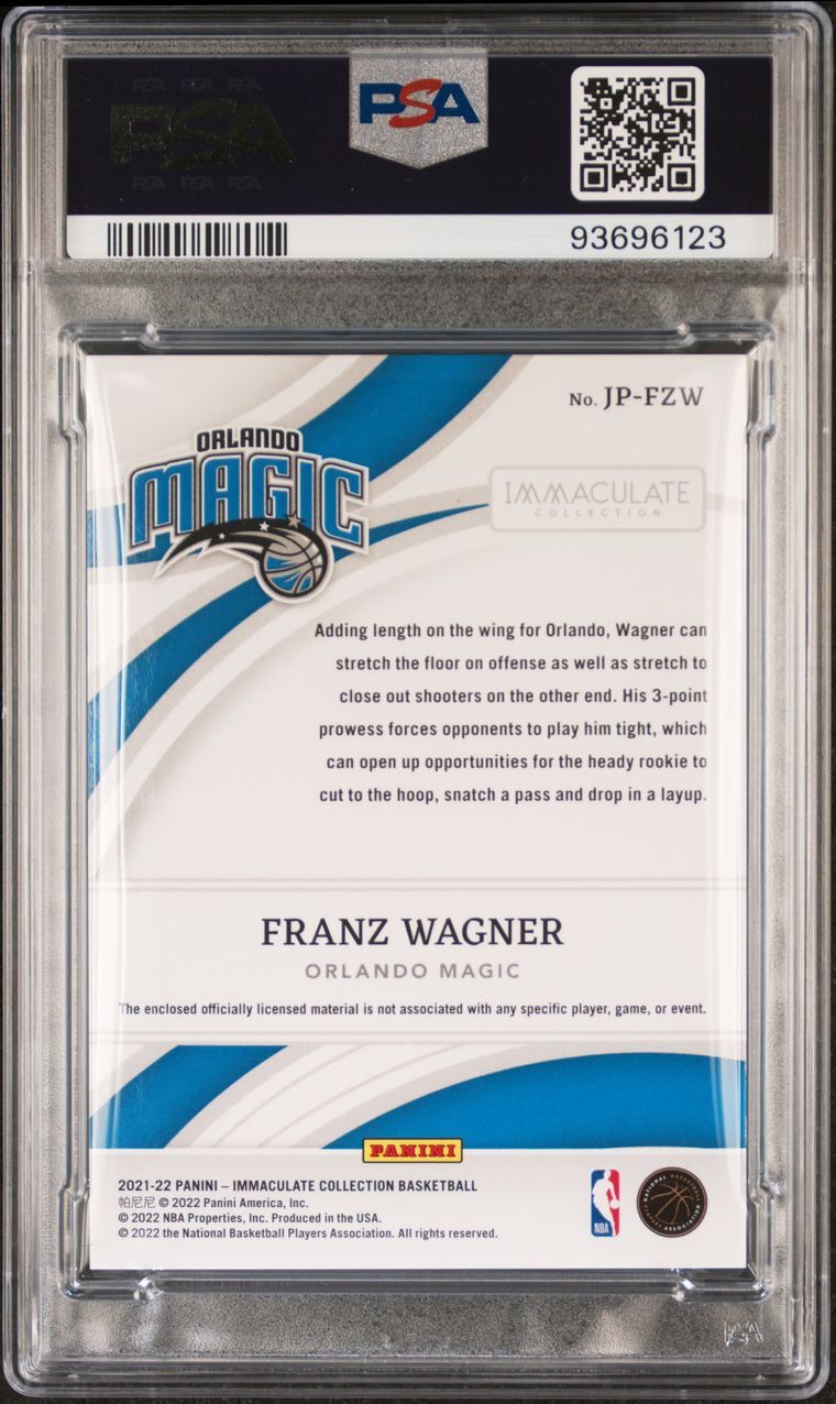 2021 Panini Immaculate #RRFW Franz Wagner Signed NM-MT 8 AUTO 10 PSA Slabbed Mag