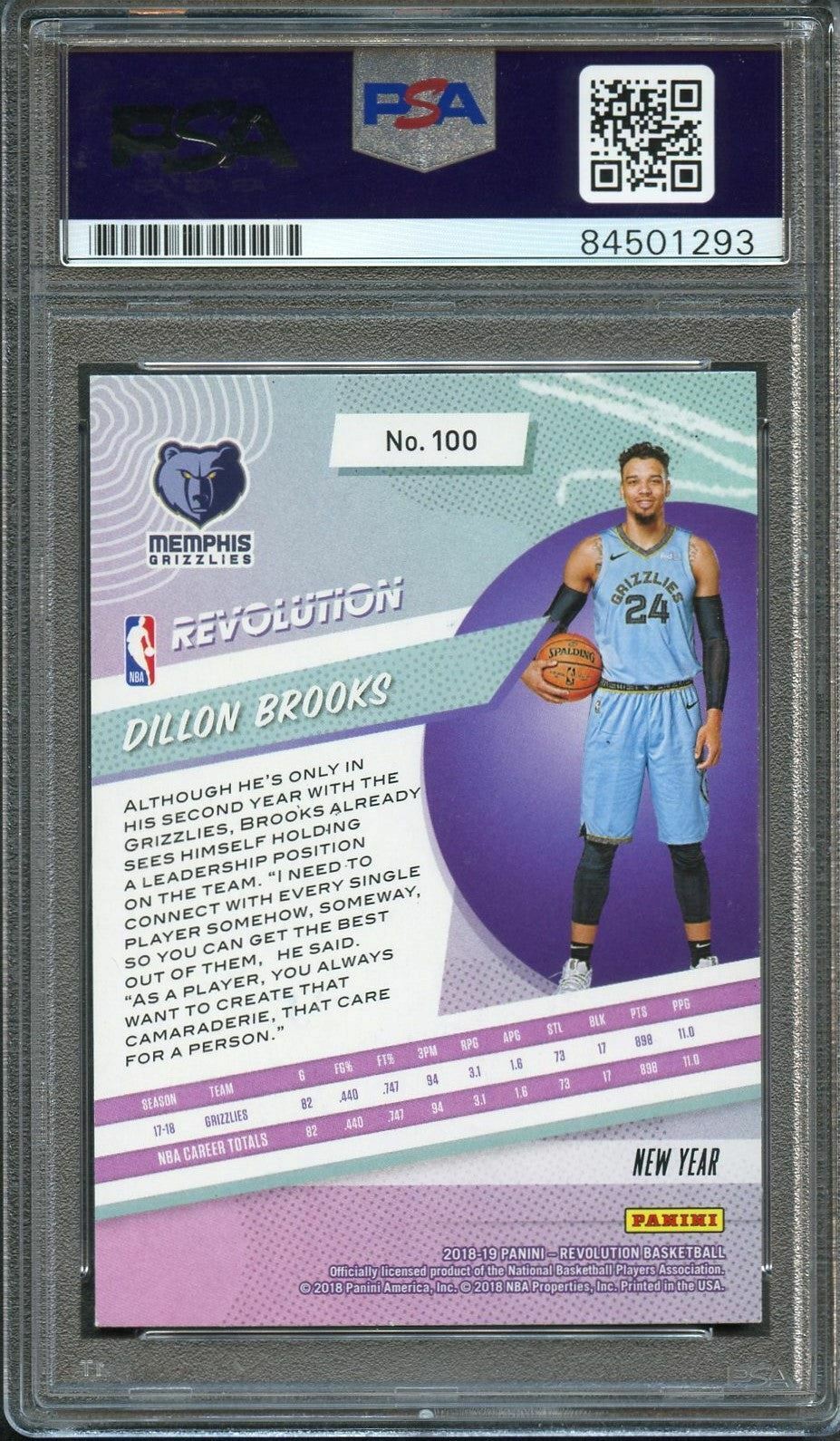 2018-19 Panini Revolution #100 Dillon Brooks Signed Card AUTO PSA Slabbed Grizzl