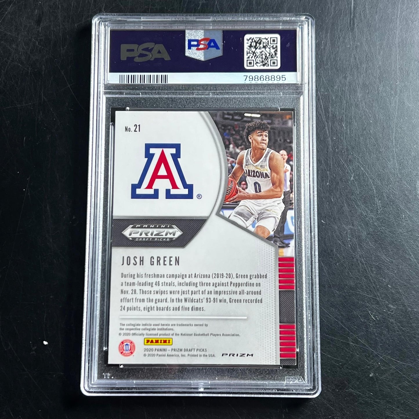 2020-21 Panini Prizm DP Green Prizm #21 Josh Green Signed Card PSA 9 Slabbed RC