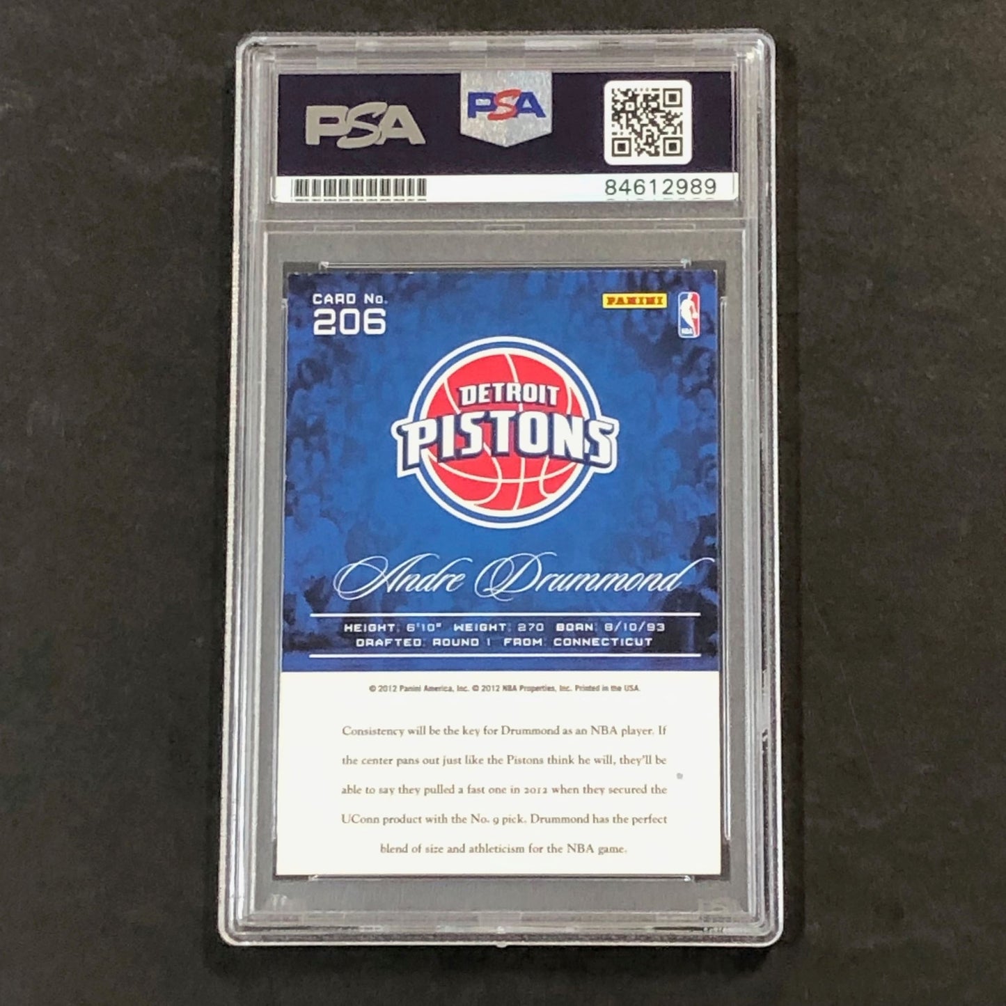 2012-13 Panini Prestige #206 Andre Drummond Signed Card AUTO PSA Slabbed RC Pist