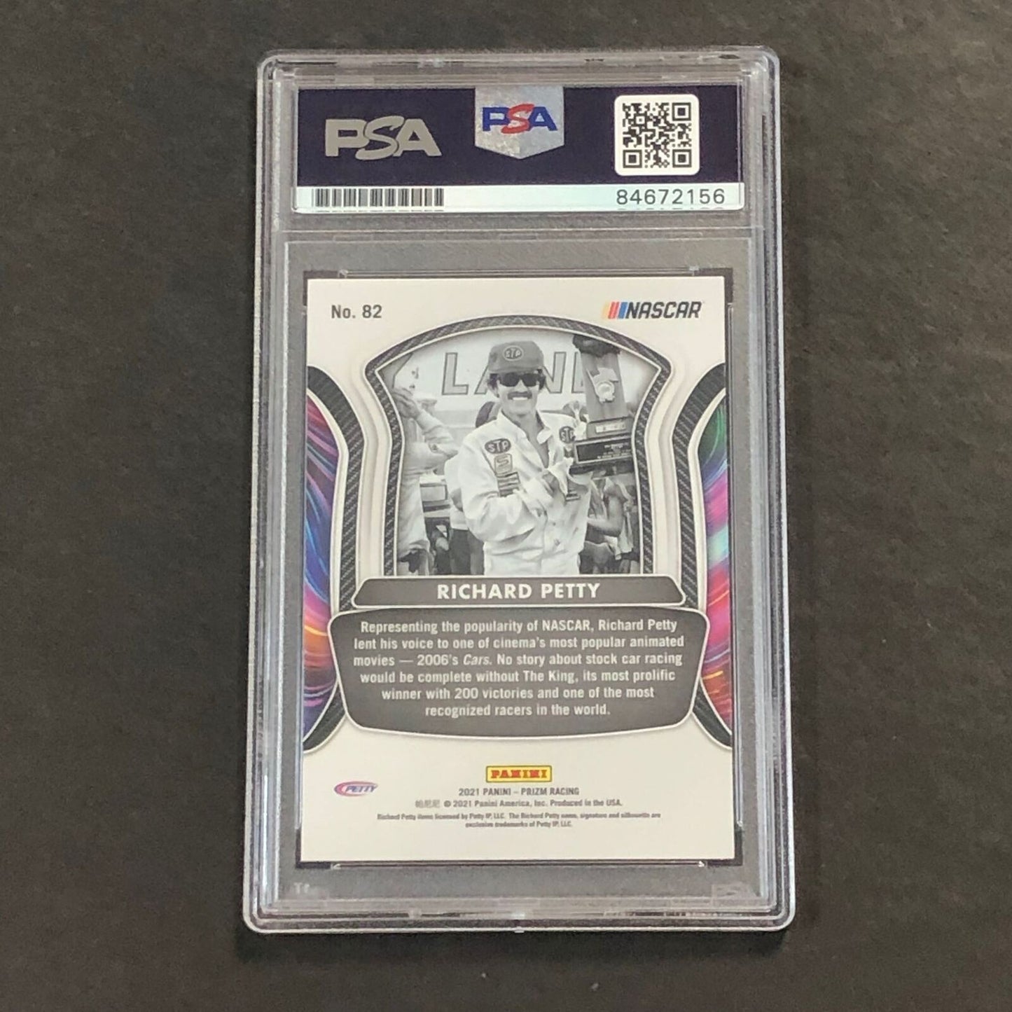 2021 Panini Prizm Racing Legends #82 Richard Petty Signed Card AUTO PSA Slabbed