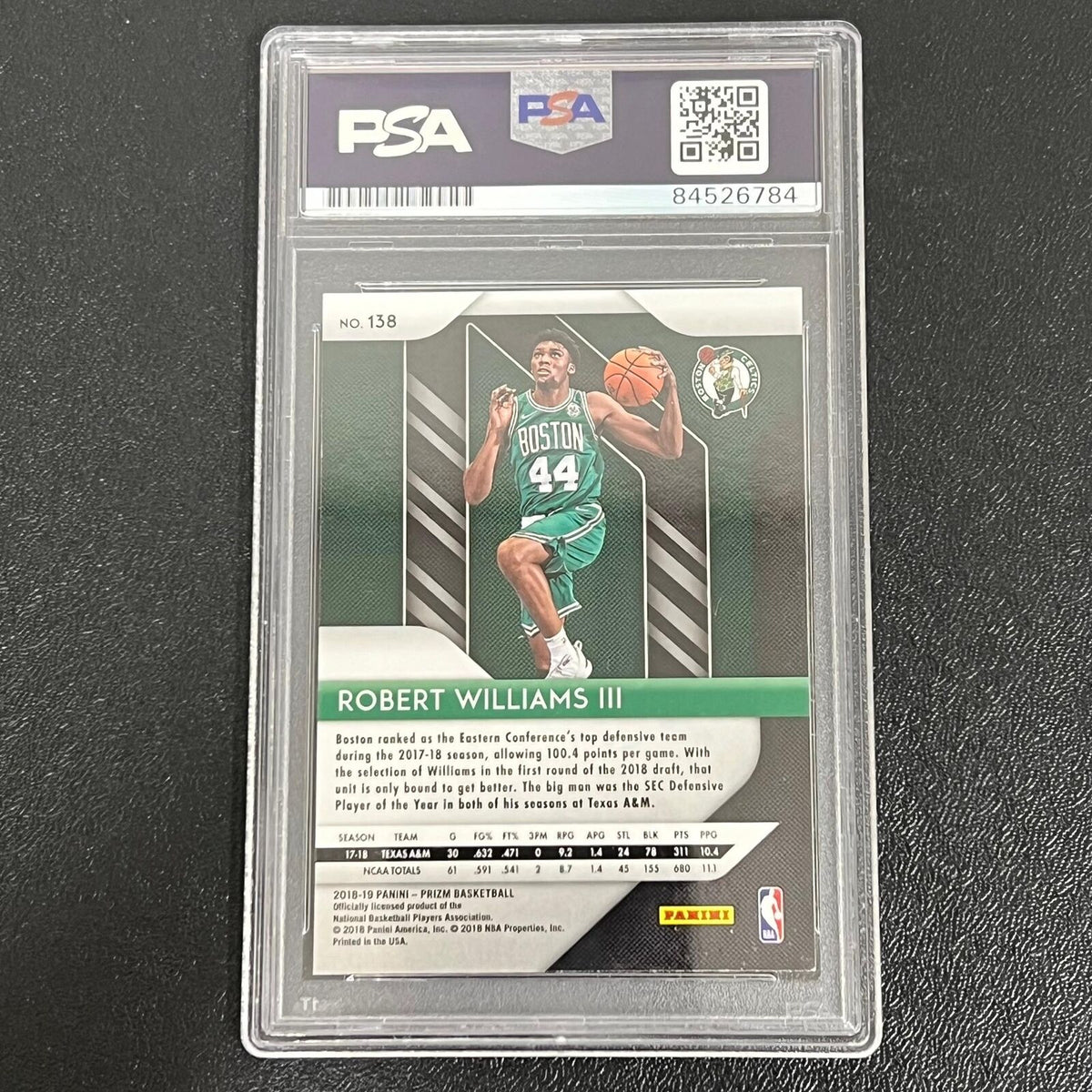 2018-19 Panini Prizm #138 Robert Williams III Signed Card AUTO PSA/DNA Slabbed R
