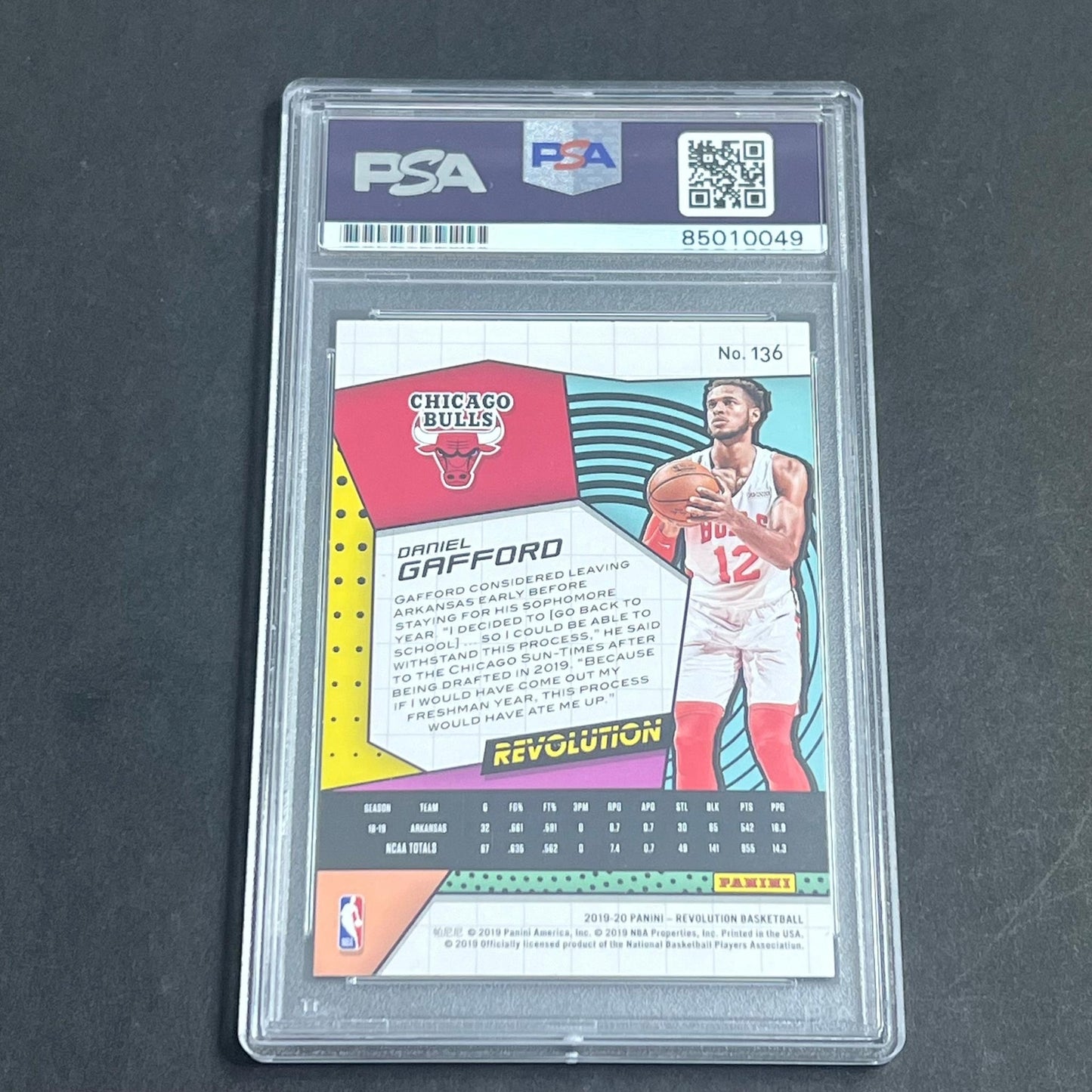 2019-20 Panini Revolution #136 Daniel Gafford Signed Card AUTO PSA Slabbed RC Bu