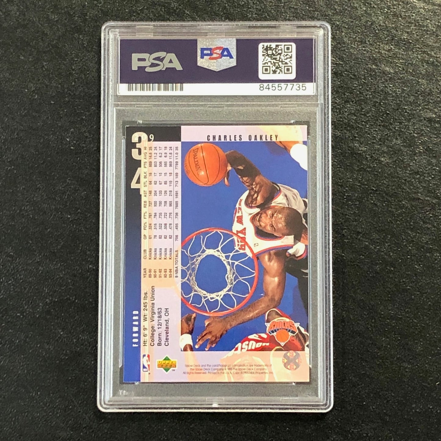 1995 Upper Deck All-Star Class #209 Charles Oakley Signed Card AUTO PSA Slabbed