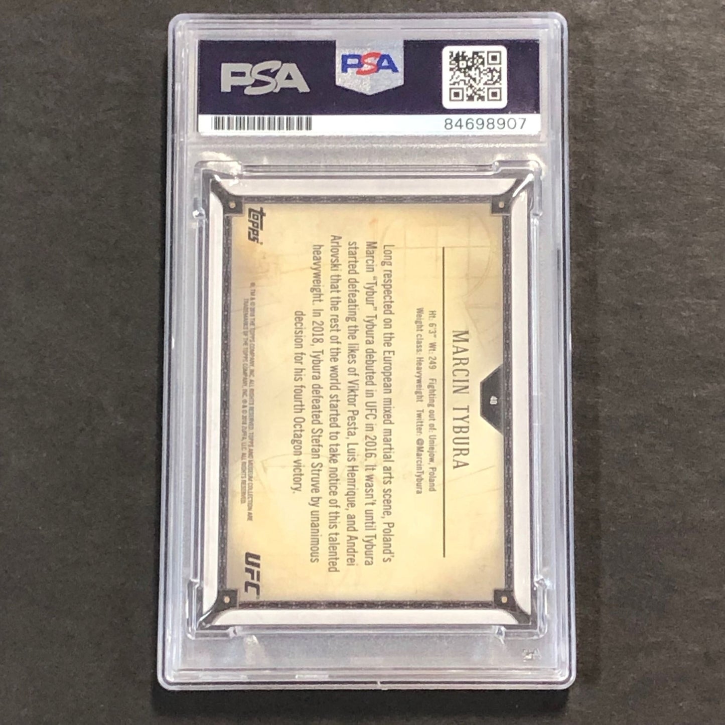 2018 Topps Trading Card Marcin Tybura Signed Card AUTO PSA/DNA Slabbed UFC