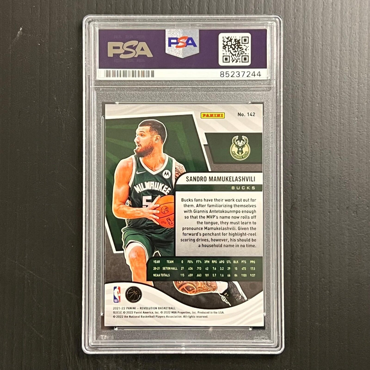 2020-2021 Panini Prizm #142 Sandro Mamukelashvili Signed Card AUTO PSA/DNA Slabb