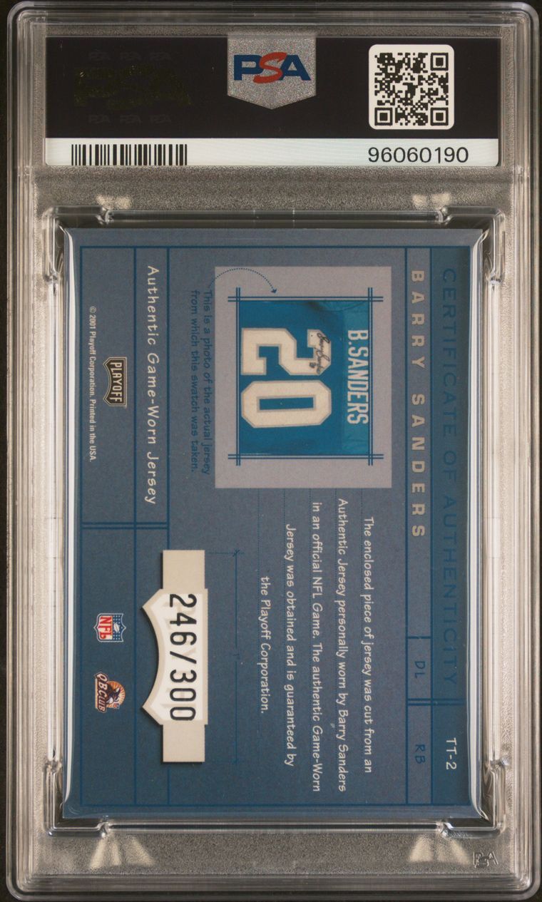 2001 Playoff Absolute Memorabilia Tools of the Trade #TT-2 Barry Sanders Signed