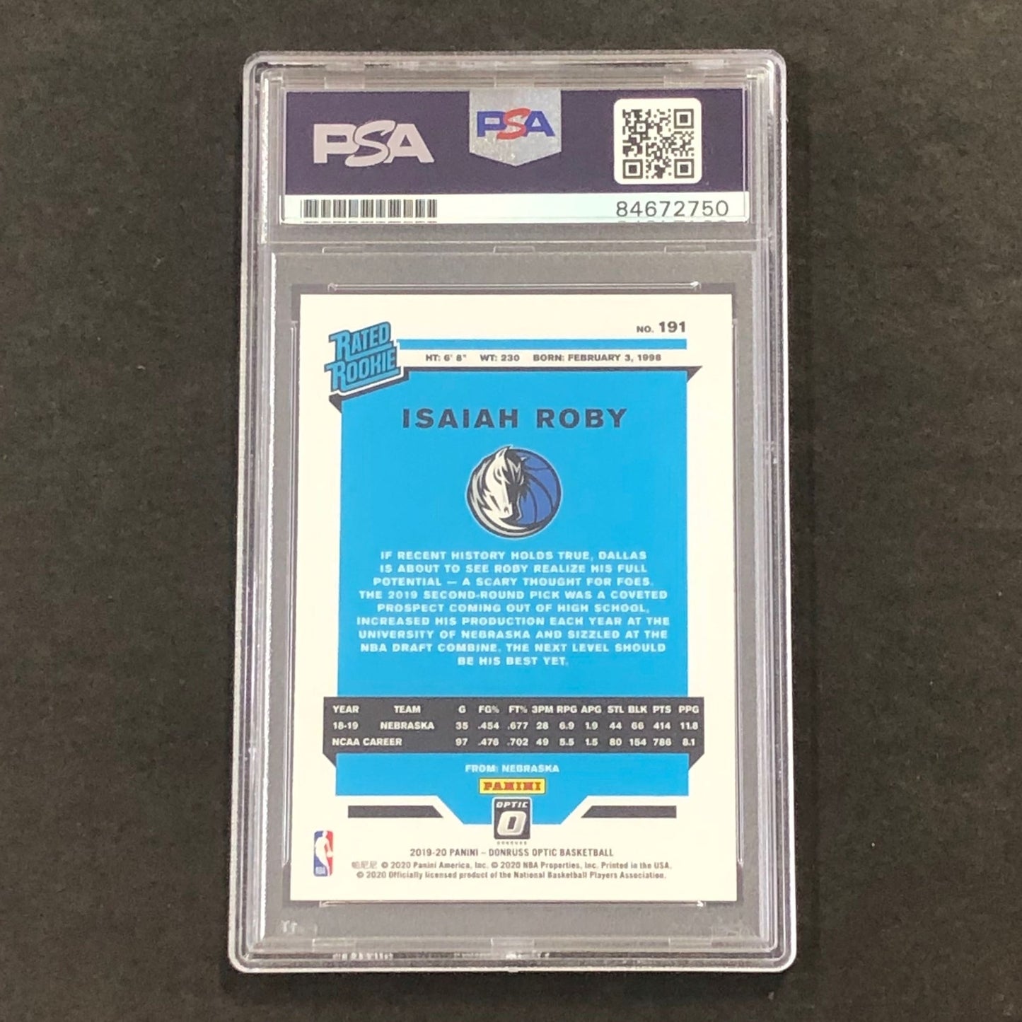 2020 Optic Rated Rookie #191 Isaiah Roby Signed Card AUTO PSA Slabbed RC Maveric