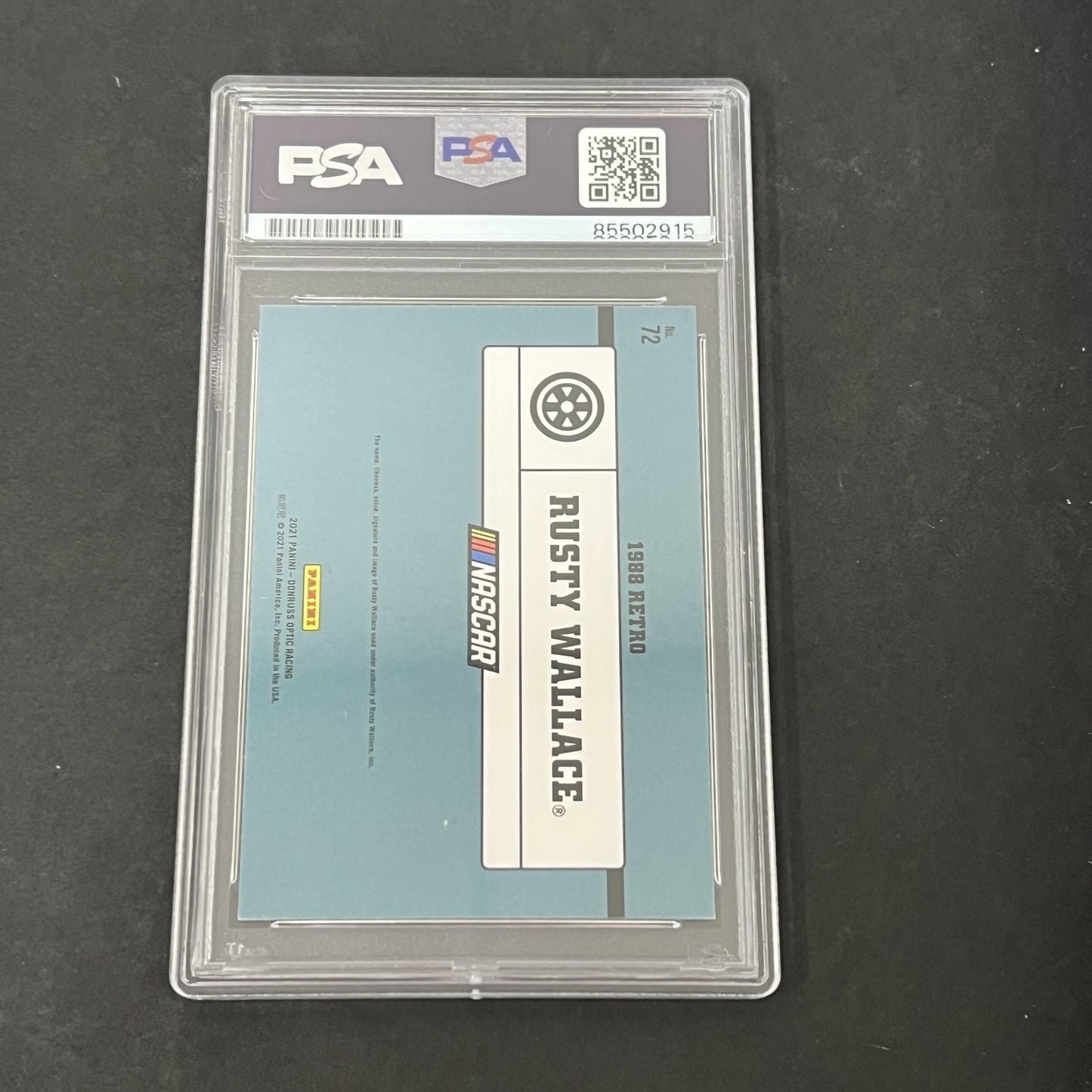 2021 Panini Donruss Optic Racing #72 Rusty Wallace signed card PSA Auto 10