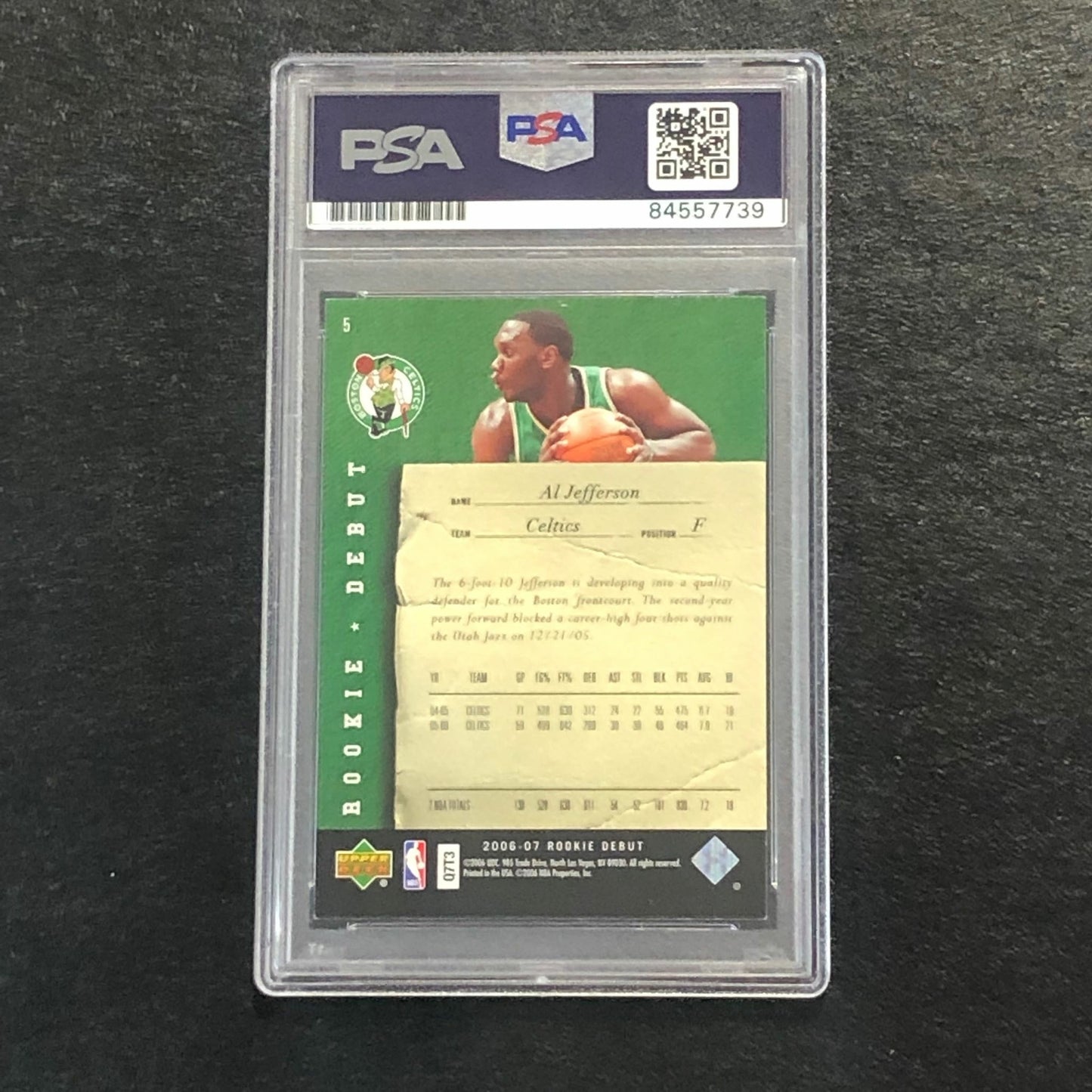 2006-07 Upper Deck Rookie Debut #5 AL JEFFERSON Signed Card AUTO PSA Slabbed RC