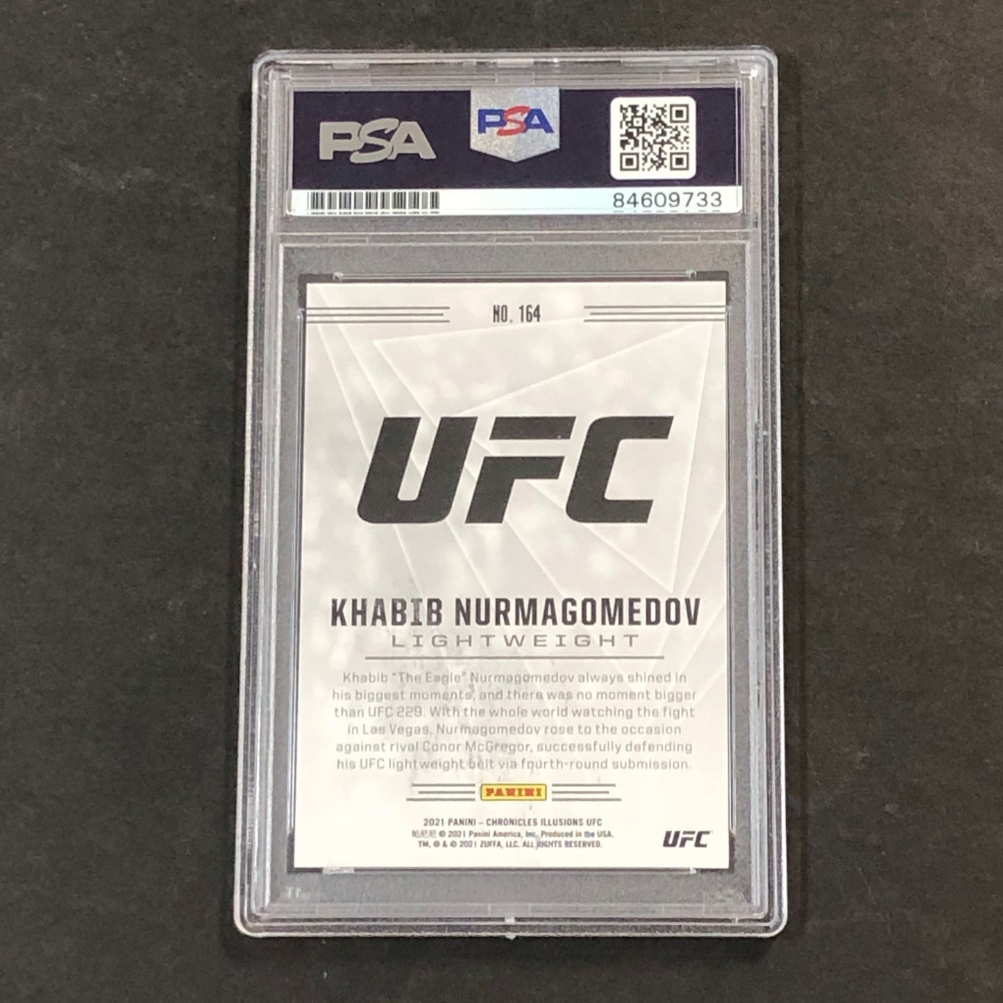 2021 Panini Illusions #164 Khabib Nurmagomedov Signed Card AUTO PSA Slabbed