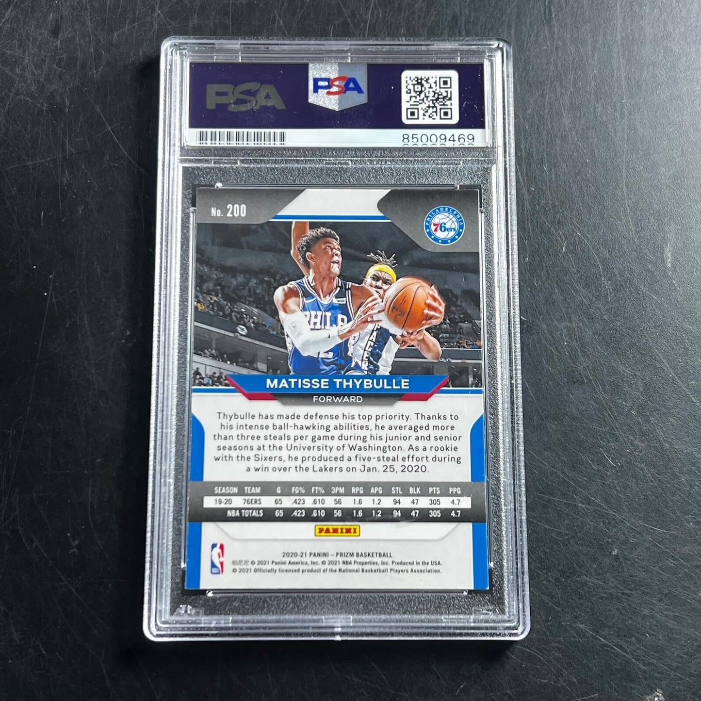 2020-21 Panini Prizm #200 Matisse Thybulle Signed Card AUTO PSA Slabbed 76ers