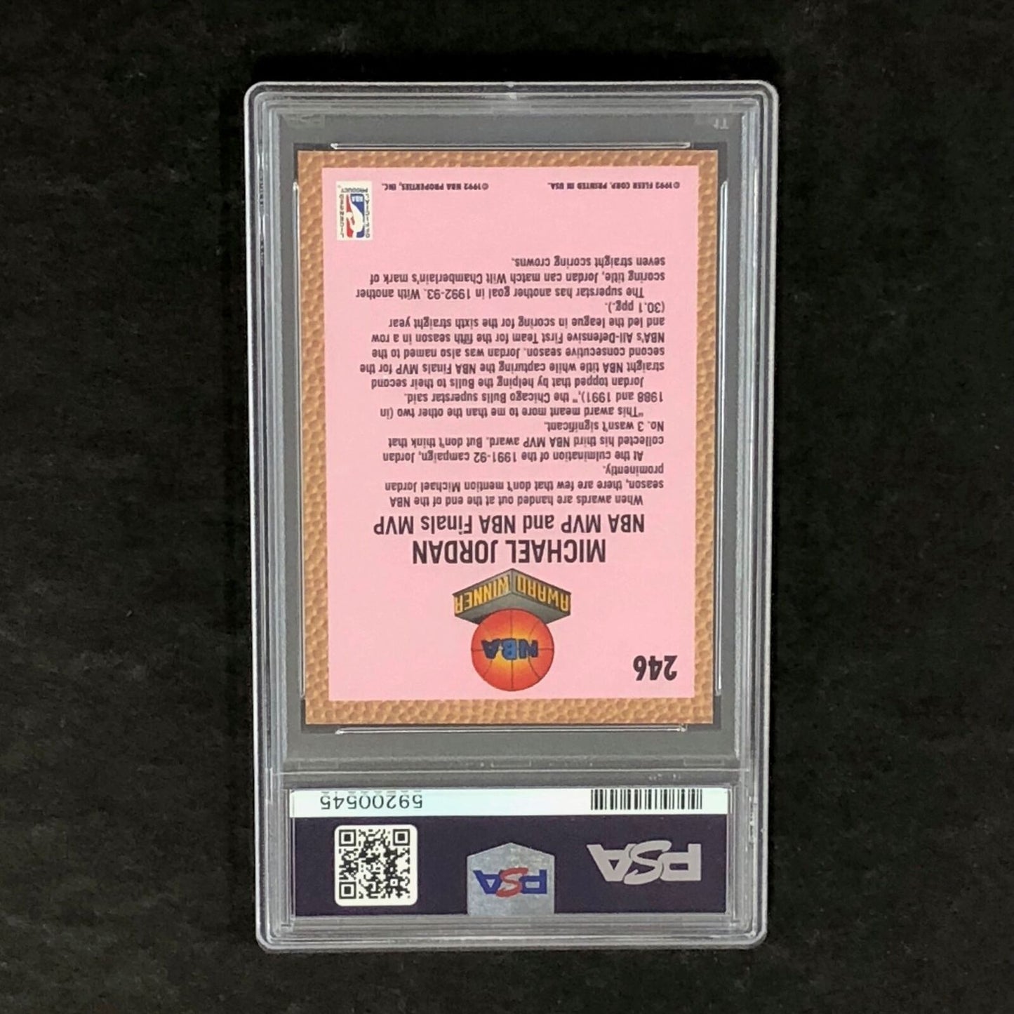 1992 Fleer #246 Michael Jordan PSA 7 NM Bulls