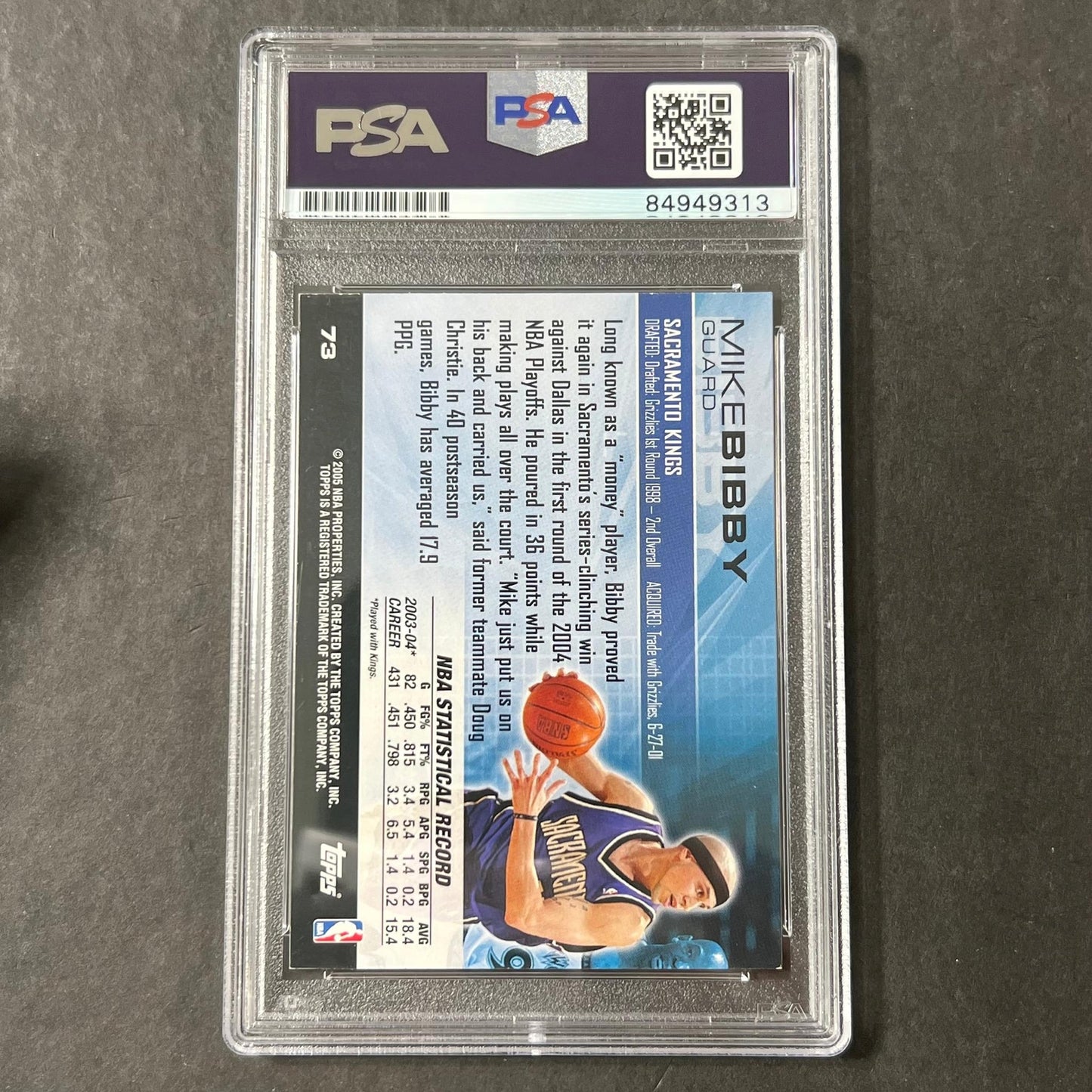 2003-04 Topps Luxury Box #73 Mike Bibby Signed Card AUTO PSA Slabbed Kings