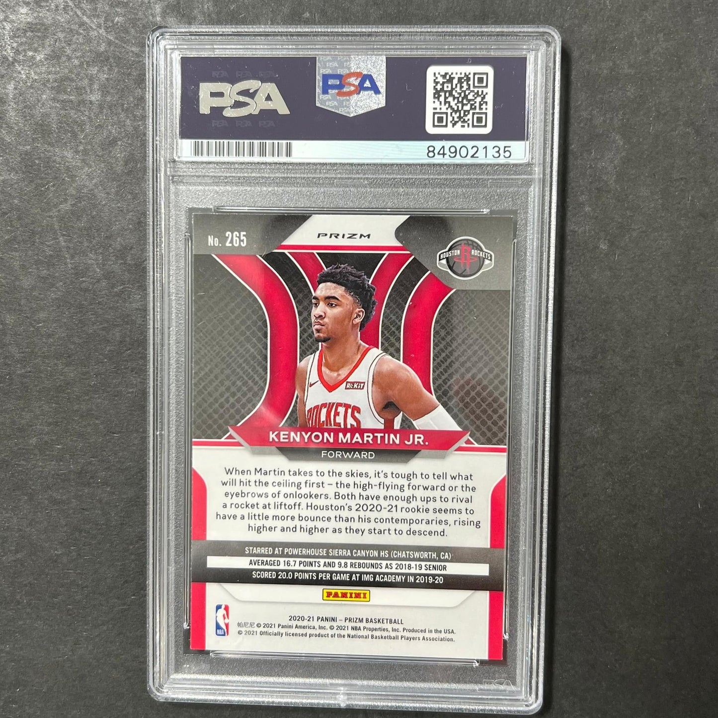 2020-21 Panini Prizm #265 Kenyon Martin Jr. Signed Card AUTO PSA Slabbed RC Rock