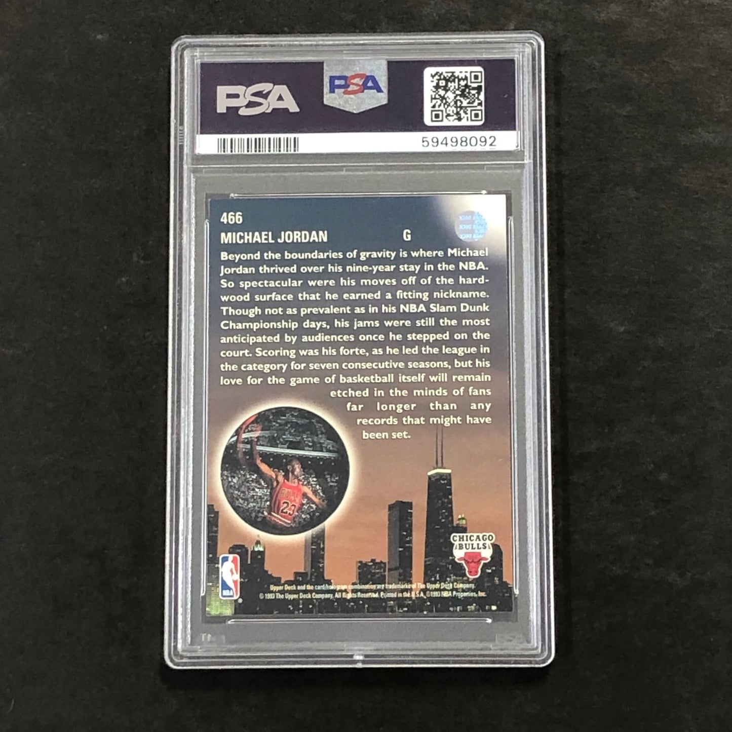 1993 Upper Deck #466 Michael Jordan PSA 7 NM Bulls