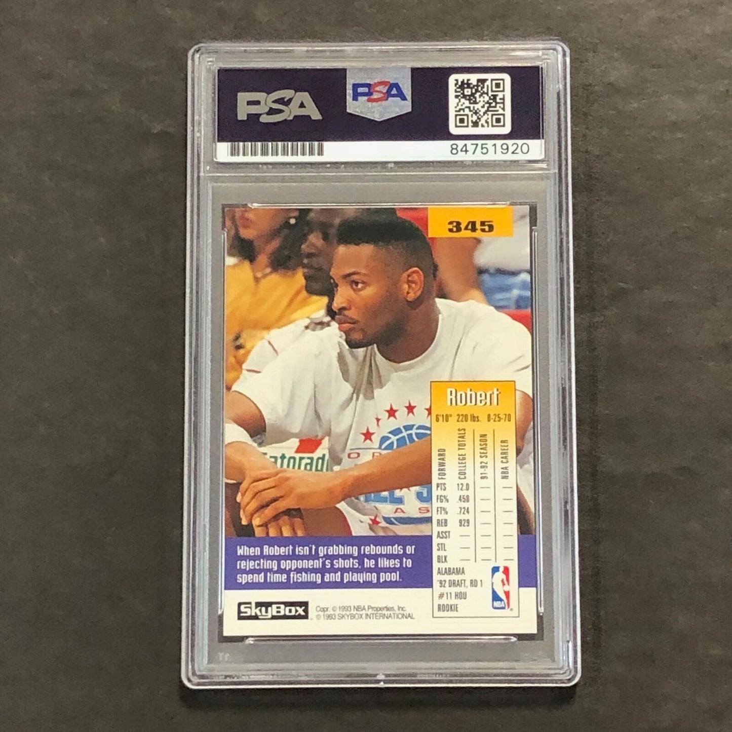 1992-93 Skybox #345 ROBERT HORRY Signed Card AUTO PSA Slabbed RC Rookie