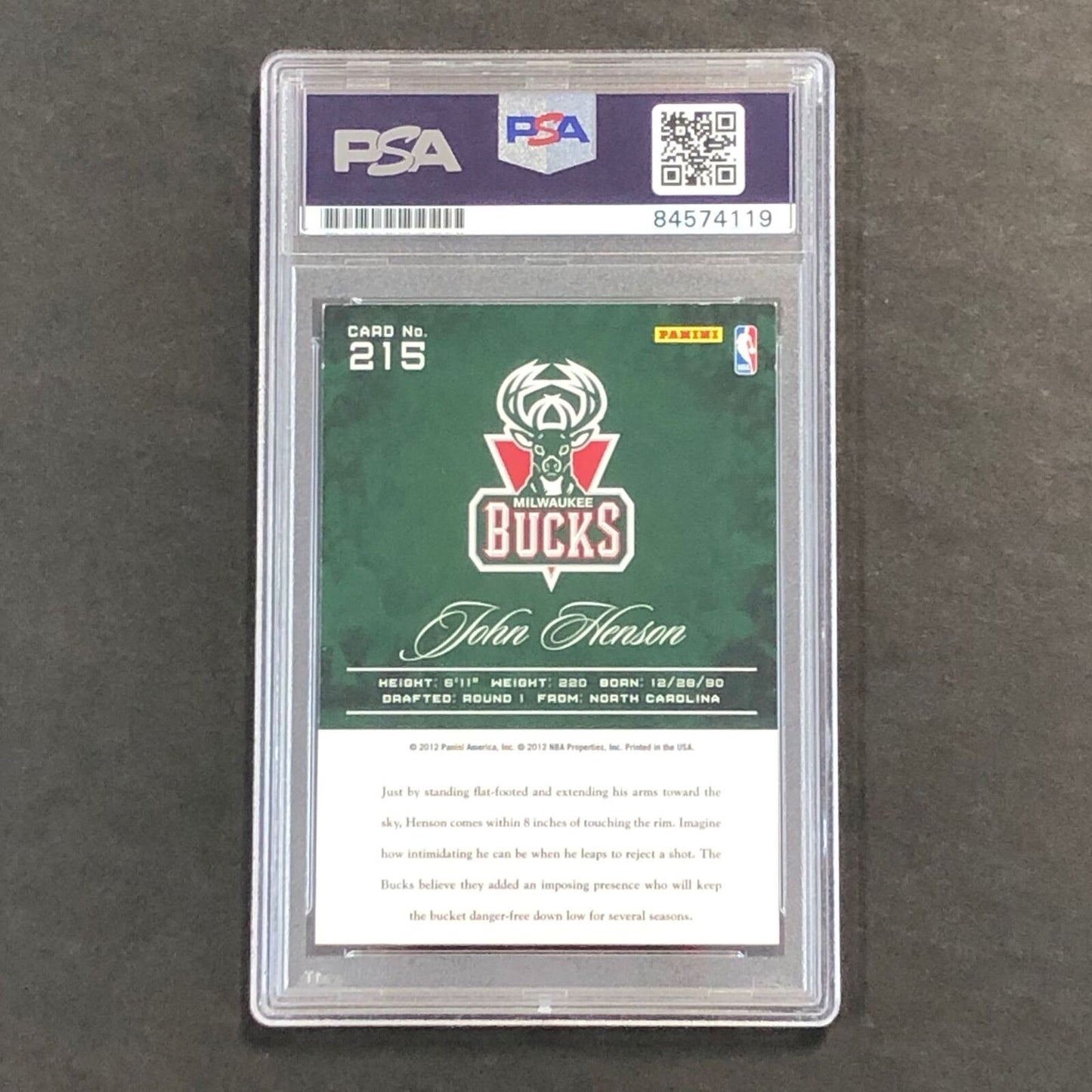 2012-13 Panini Prestige #215 John Henson Signed Card AUTO PSA Slabbed RC Bucks