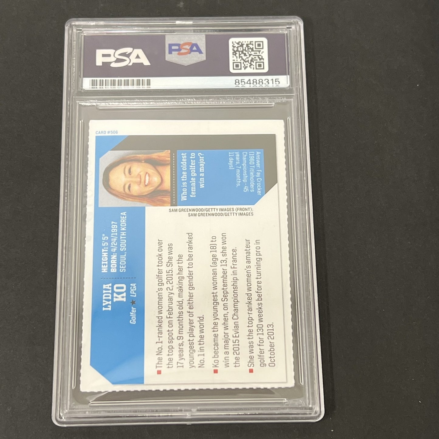 #506 Lydia Ko signed card PSA