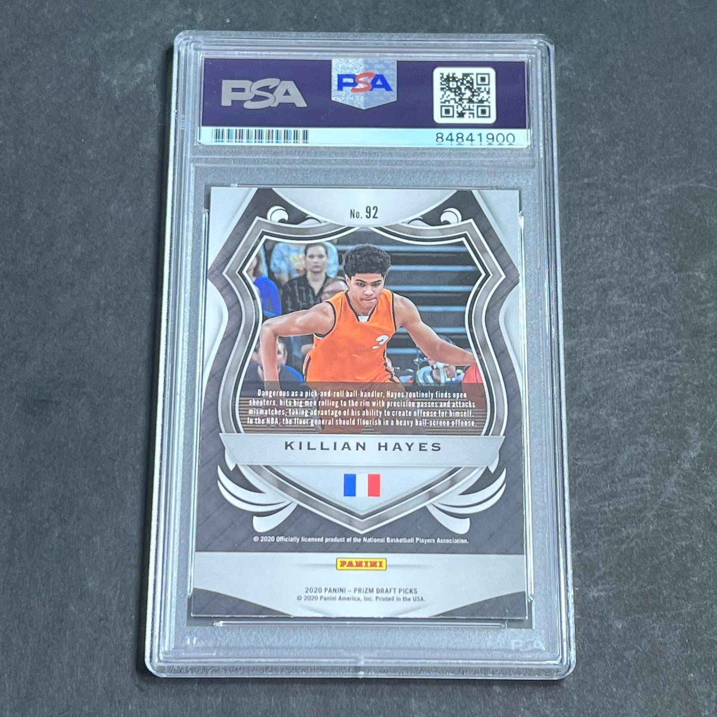 2020-21 Panini Prizm Draft Pick #92 Killian Hayes Signed Card AUTO PSA Slabbed