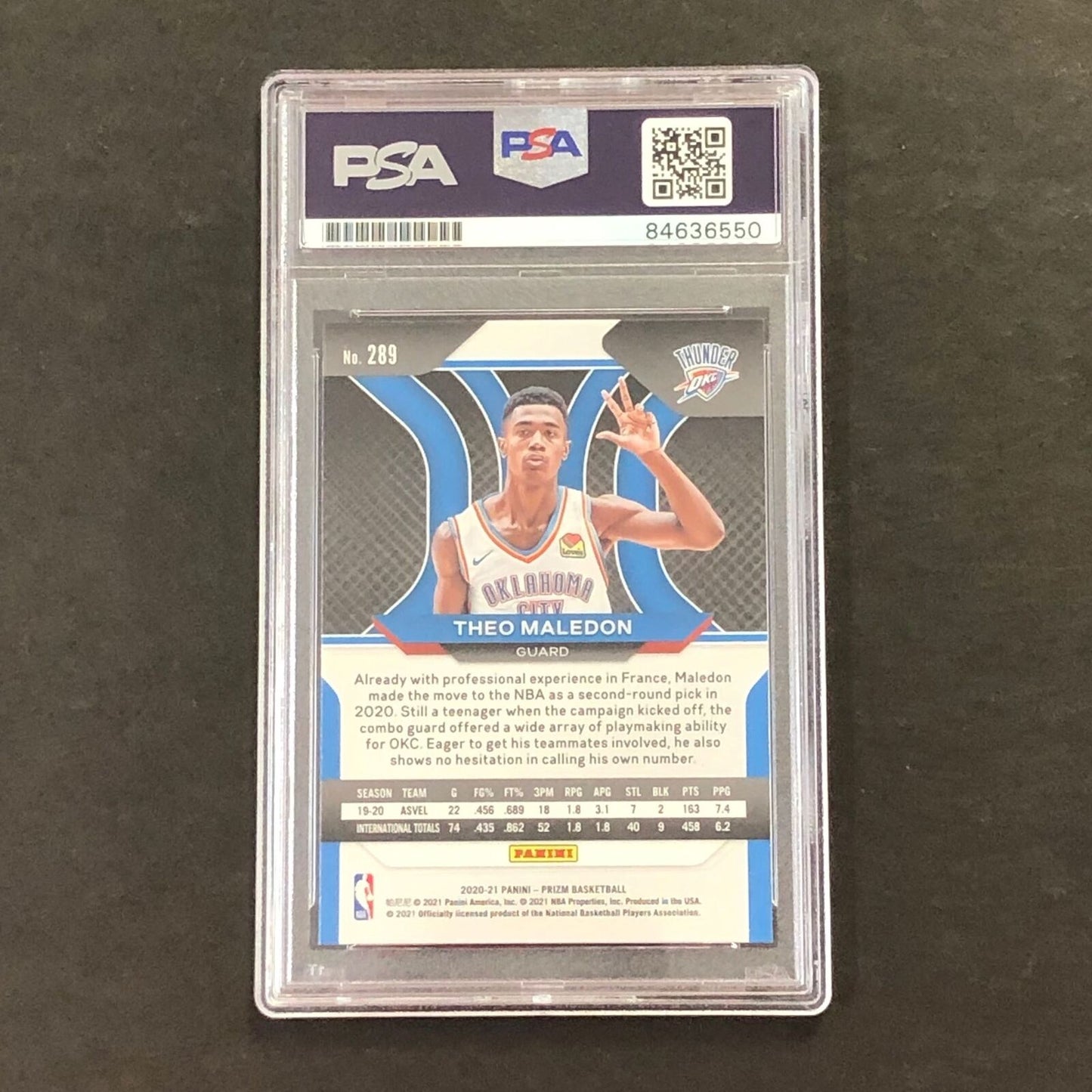 2020-21 Panini Prizm #289 Theo Maledon Signed Card AUTO PSA Slabbed RC Thunder