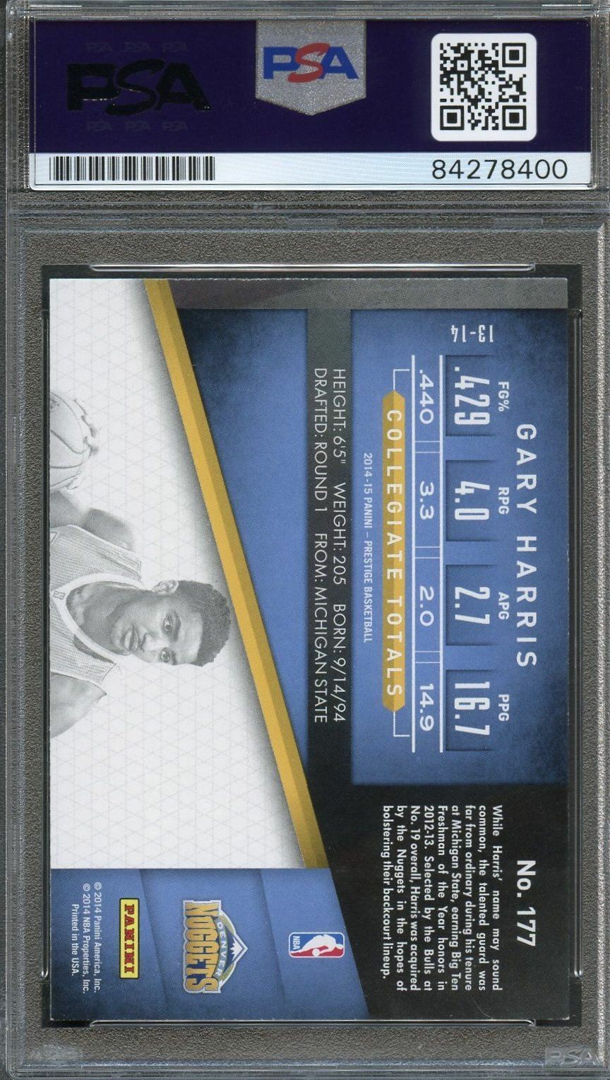 2014 Panini NBA Hoops #177 Gary Harris Signed Card AUTO PSA Slabbed Nuggets RC