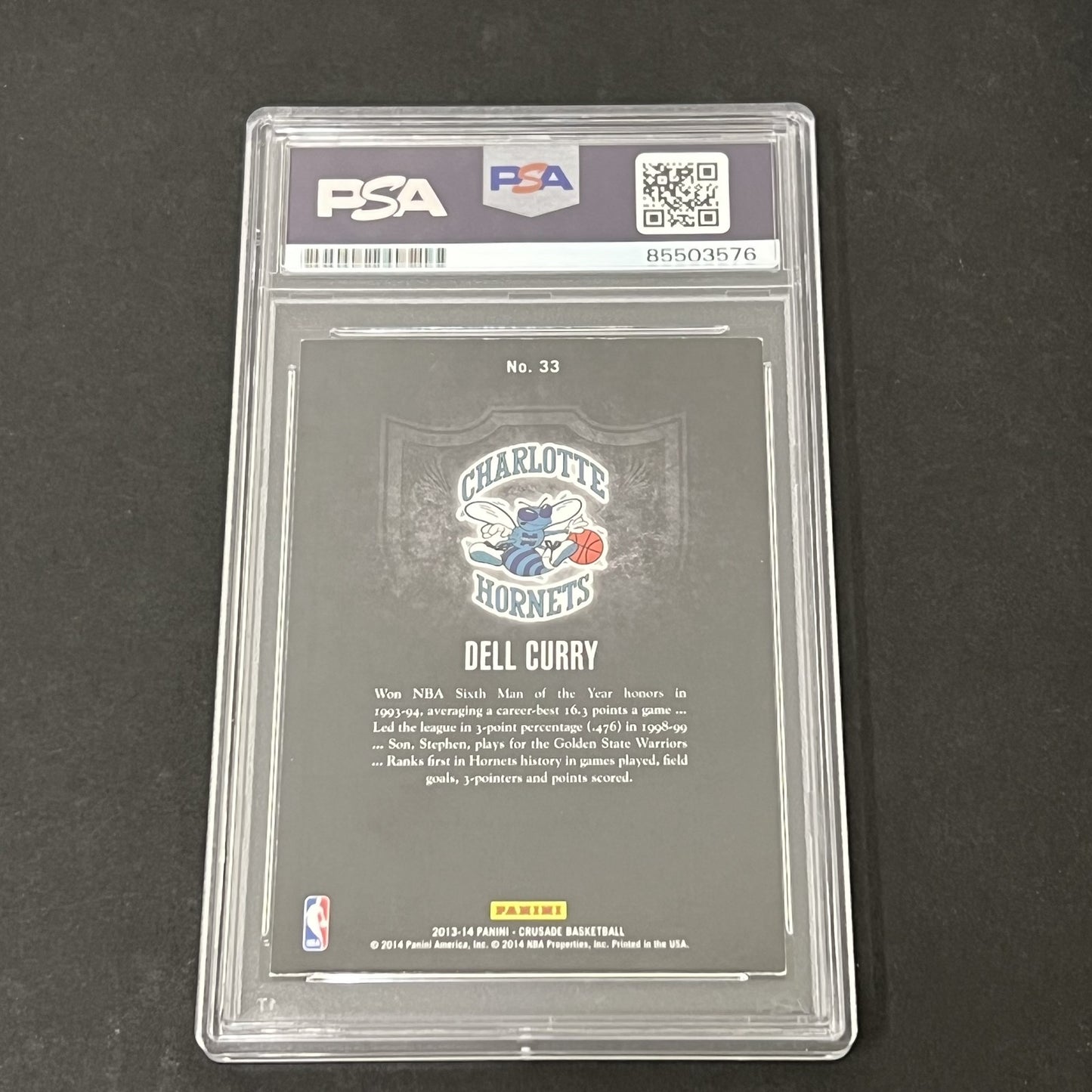 2013-14 Panini Crusade #33 Dell Curry signed card PSA Charlotte Hornets