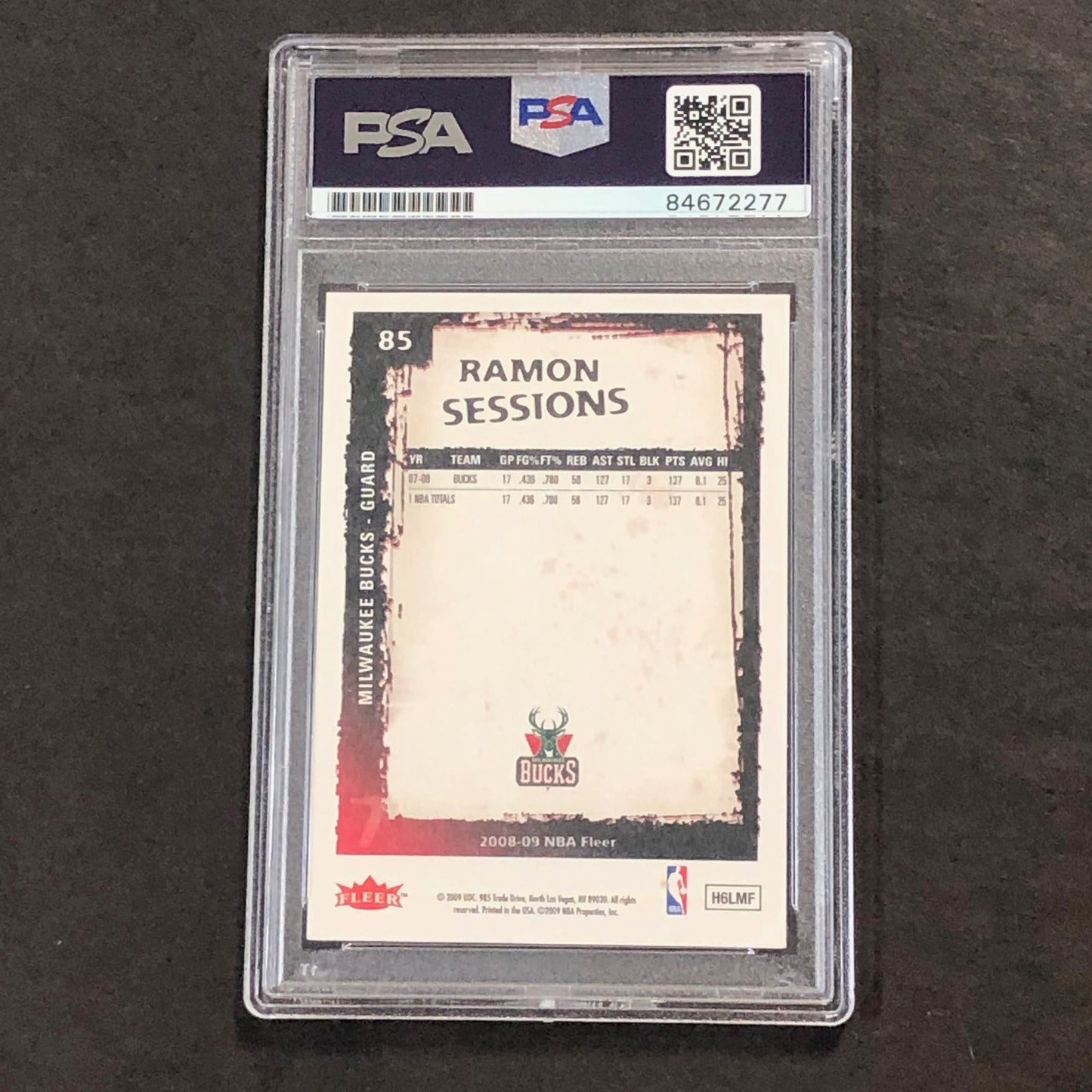 2008-09 Fleer #85 Ramon Sessions Signed AUTO PSA Slabbed Bucks