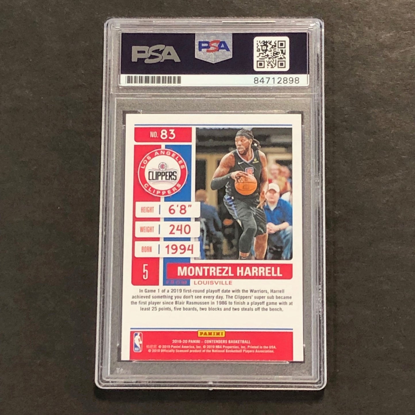 2019-20 Panini Contenders Season Ticket #83 Montrezl Harrell Signed Card AUTO PS