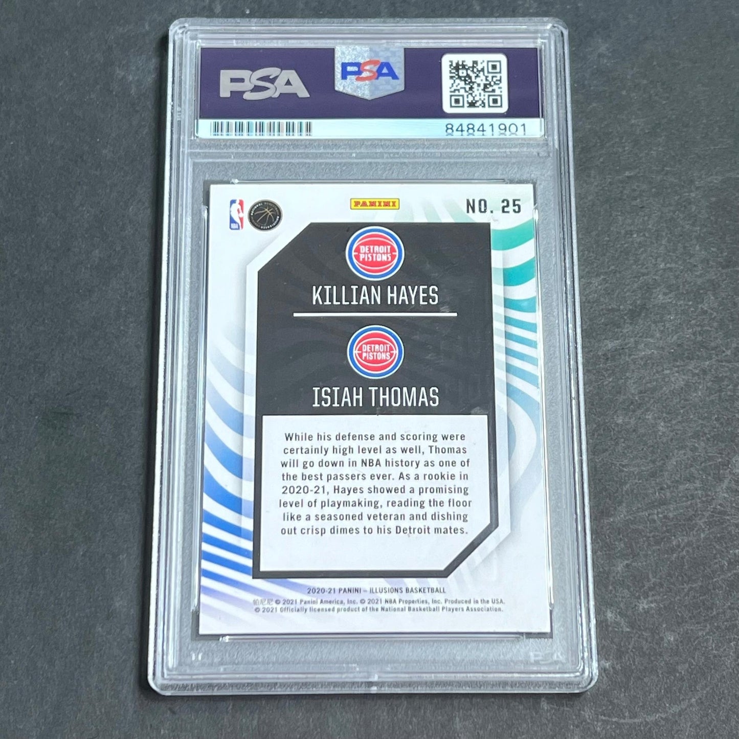 2020-21 Panini Illusions #25 Killian Hayes Signed Card AUTO PSA Slabbed RC Pisto