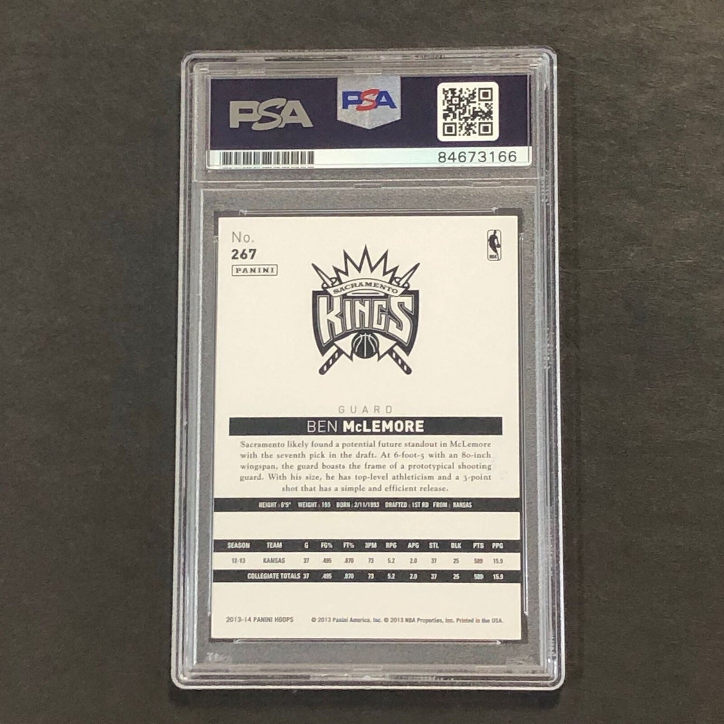 2013-14 Panini NBA Hoops #267 Ben McLemore Signed Card AUTO GRADE 10 PSA Slabbed