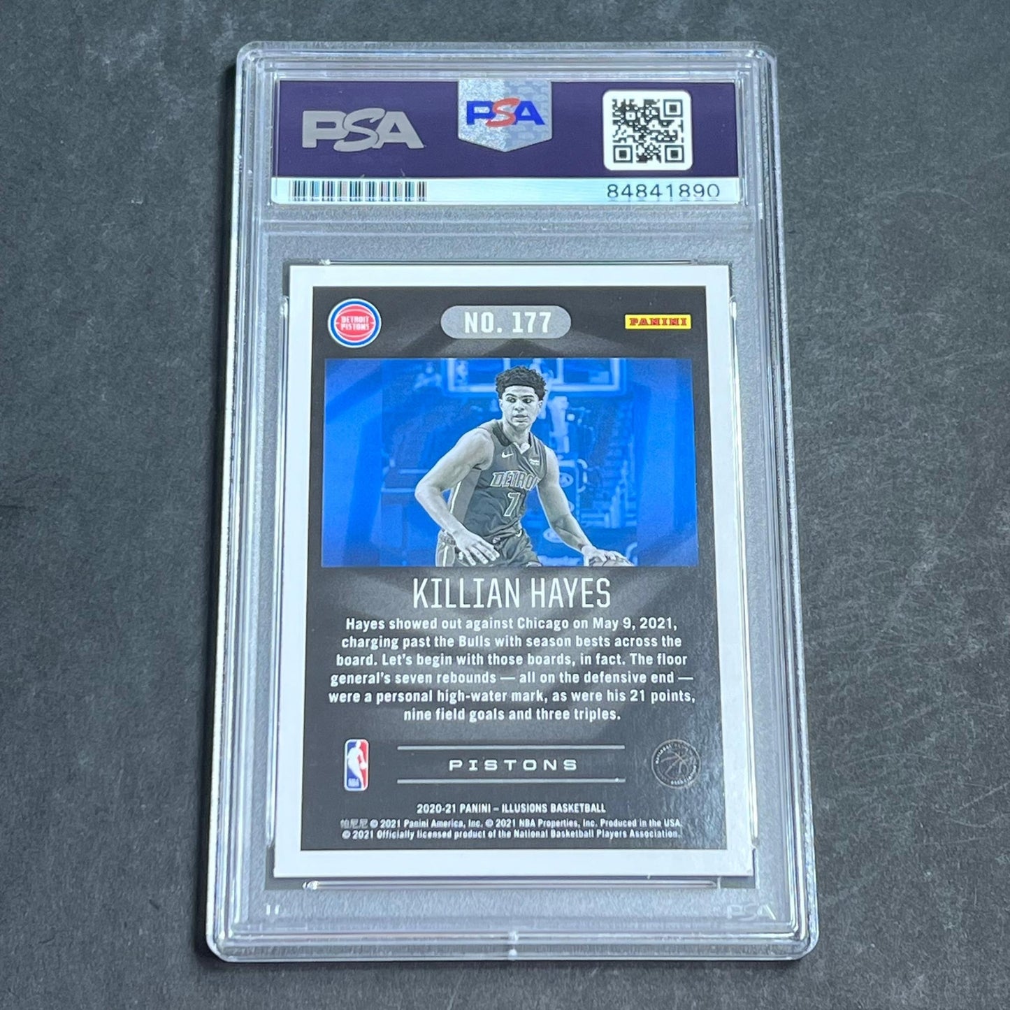 2020-21 Panini Illusions #177 Killian Hayes Signed Card AUTO PSA Slabbed RC Pist