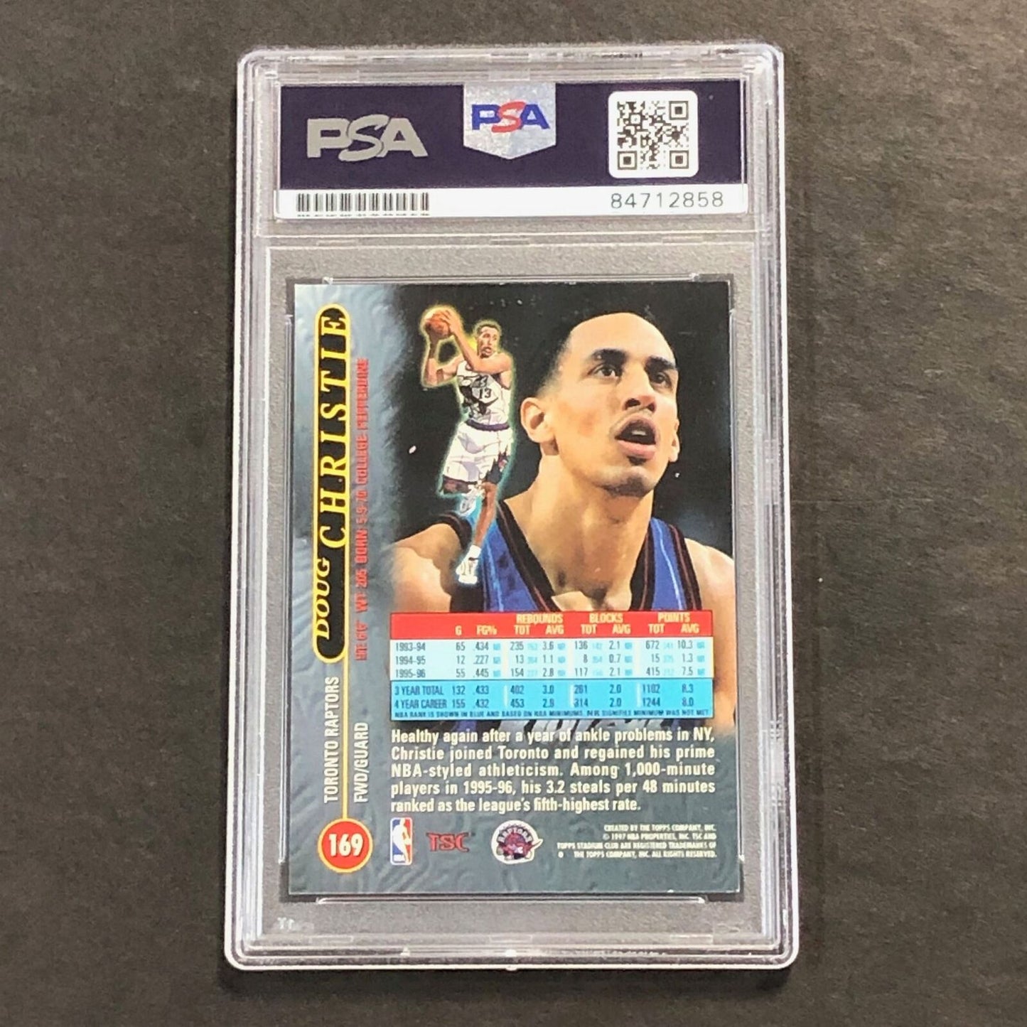 1996-97 Topps Stadium Club #169 DOUG CHRISTIE Signed Card AUTO PSA/DNA Slabbed R