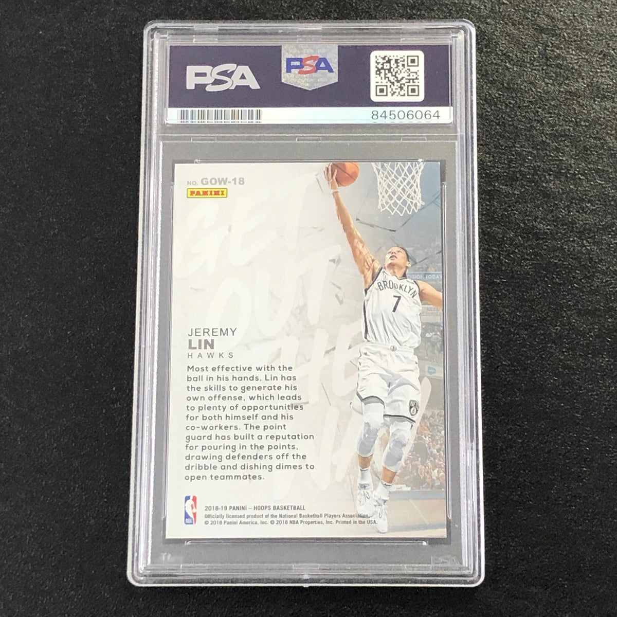 2018-19 NBA Hoops Get Out The Way #18 Jeremy Lin Signed Card AUTO PSA Slabbed Ne