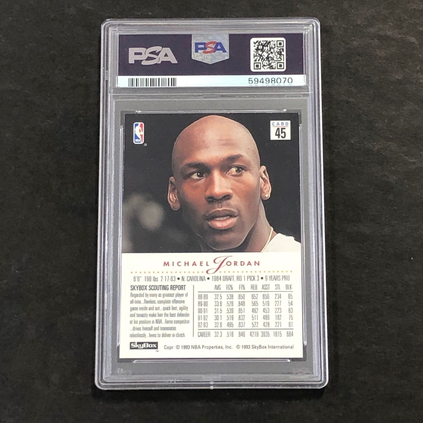 1993 SkyBox Premium #45 Michael Jordan PSA 5 EX Bulls