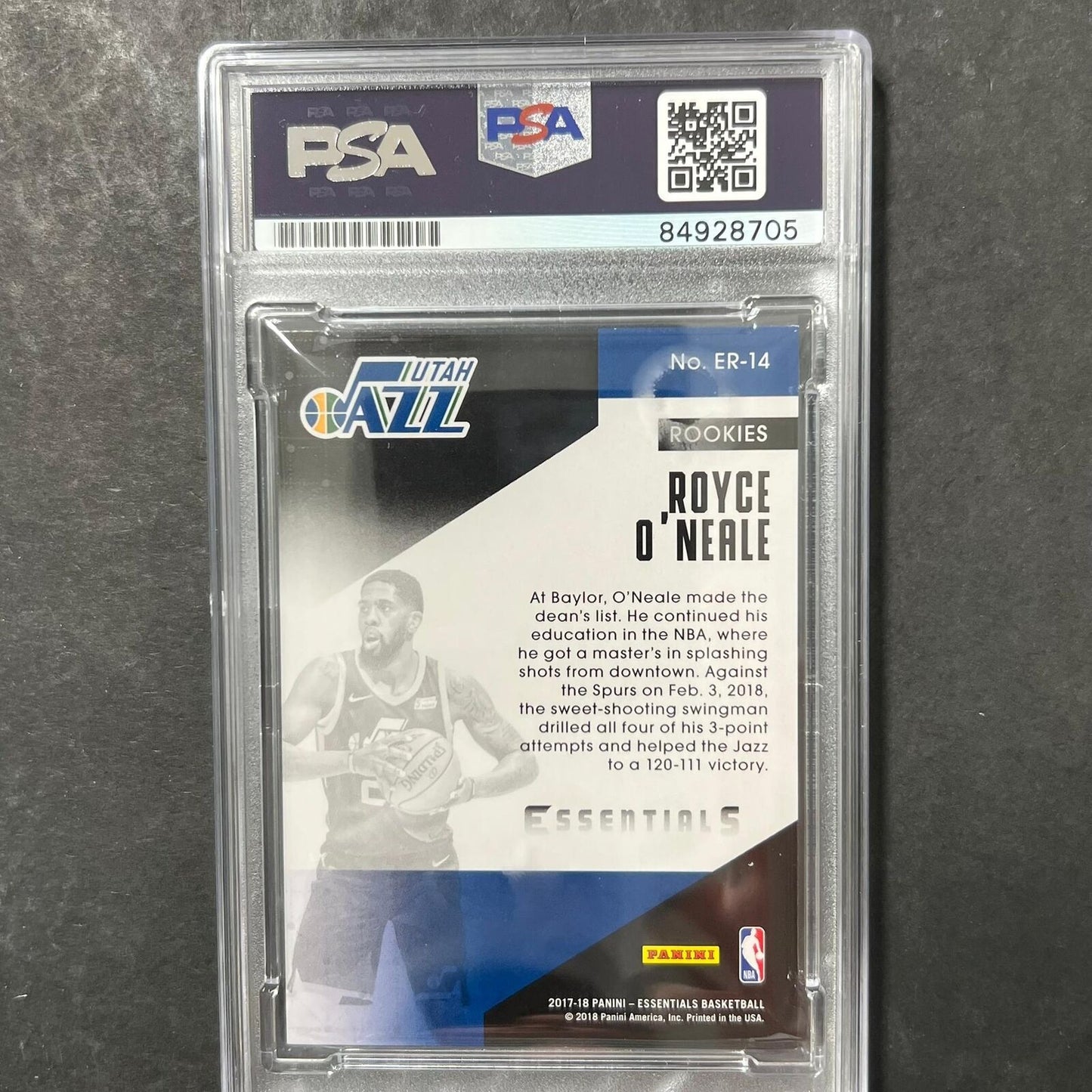 2017-18 Panini Essentials #ER-14 Royce O'Neale Signed Card AUTO PSA Slabbed Jazz