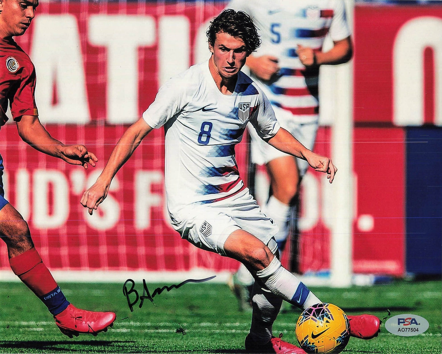 Brenden Aaronson signed 8x10 photo PSA Team USA