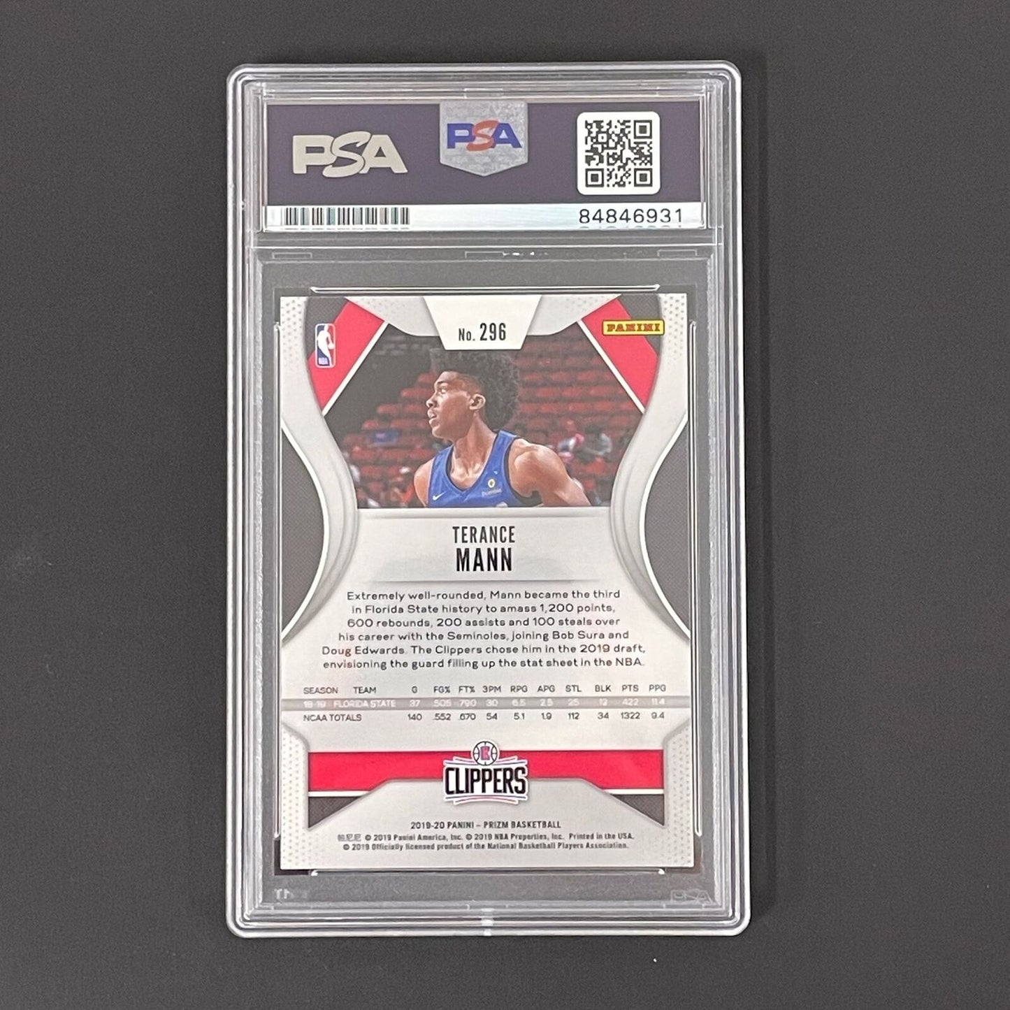 2020-21 Panini Prizm #296 Terance Mann Signed Card AUTO PSA GEM MT 10 Slabbed Cl
