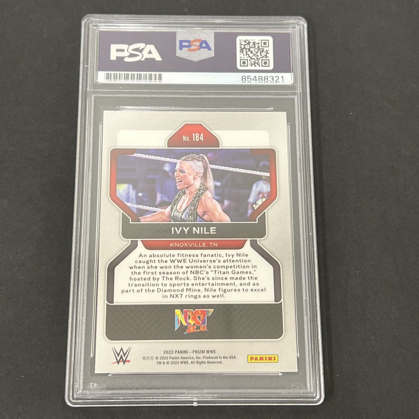 2022 Panini Prizm WWE #184 Ivy Nile signed card PSA
