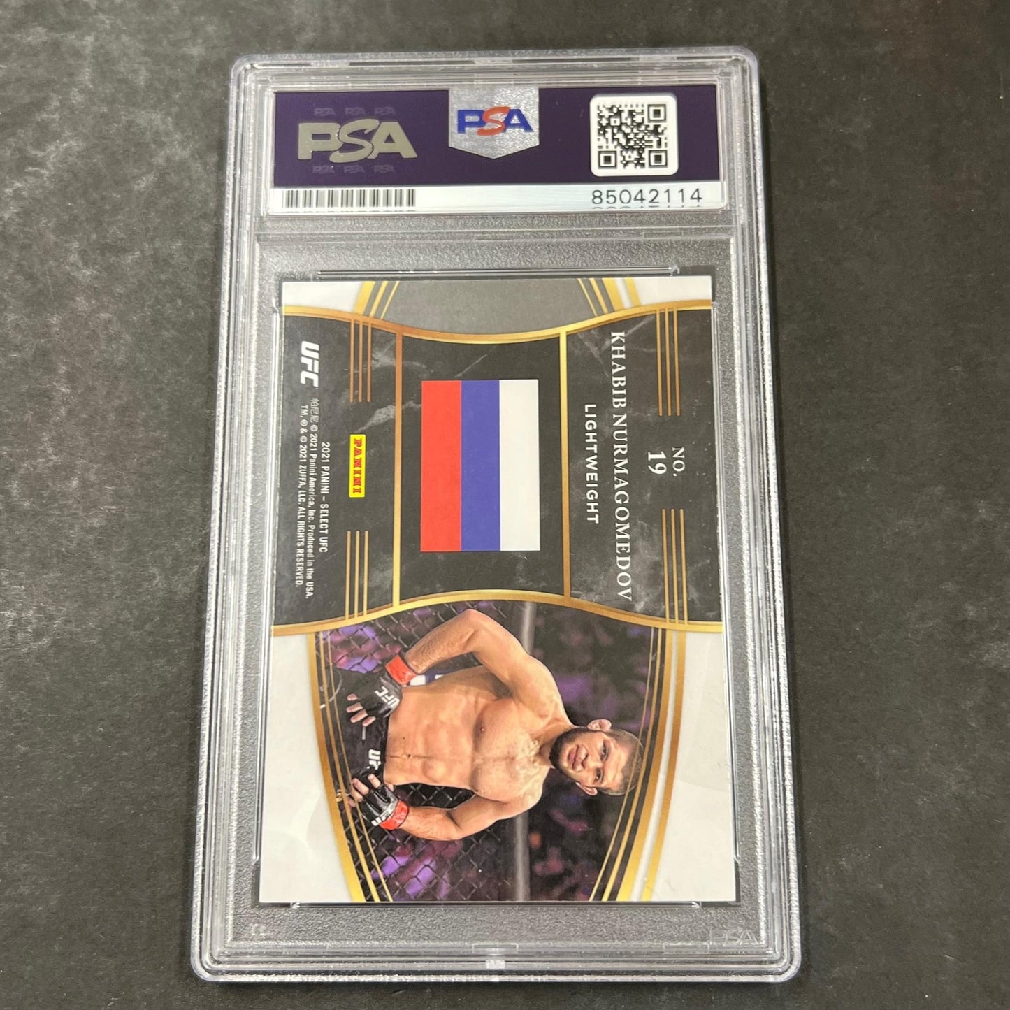 2021 Panini Select #19 Khabib Nurmagomedov Signed Card PSA Slabbed